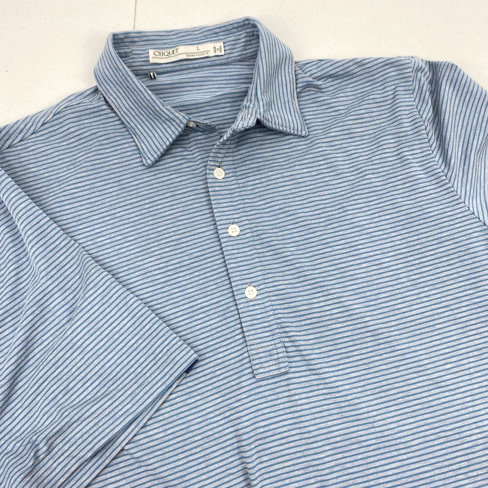 Vintage Criquet Polo Shirt Men Large blue Performance Organic Cotton Texas Golf Polo Shirt Mens Blue Texas Preppy Golf Size US L / EU 52-54 / 3 - 2 Thumbnail