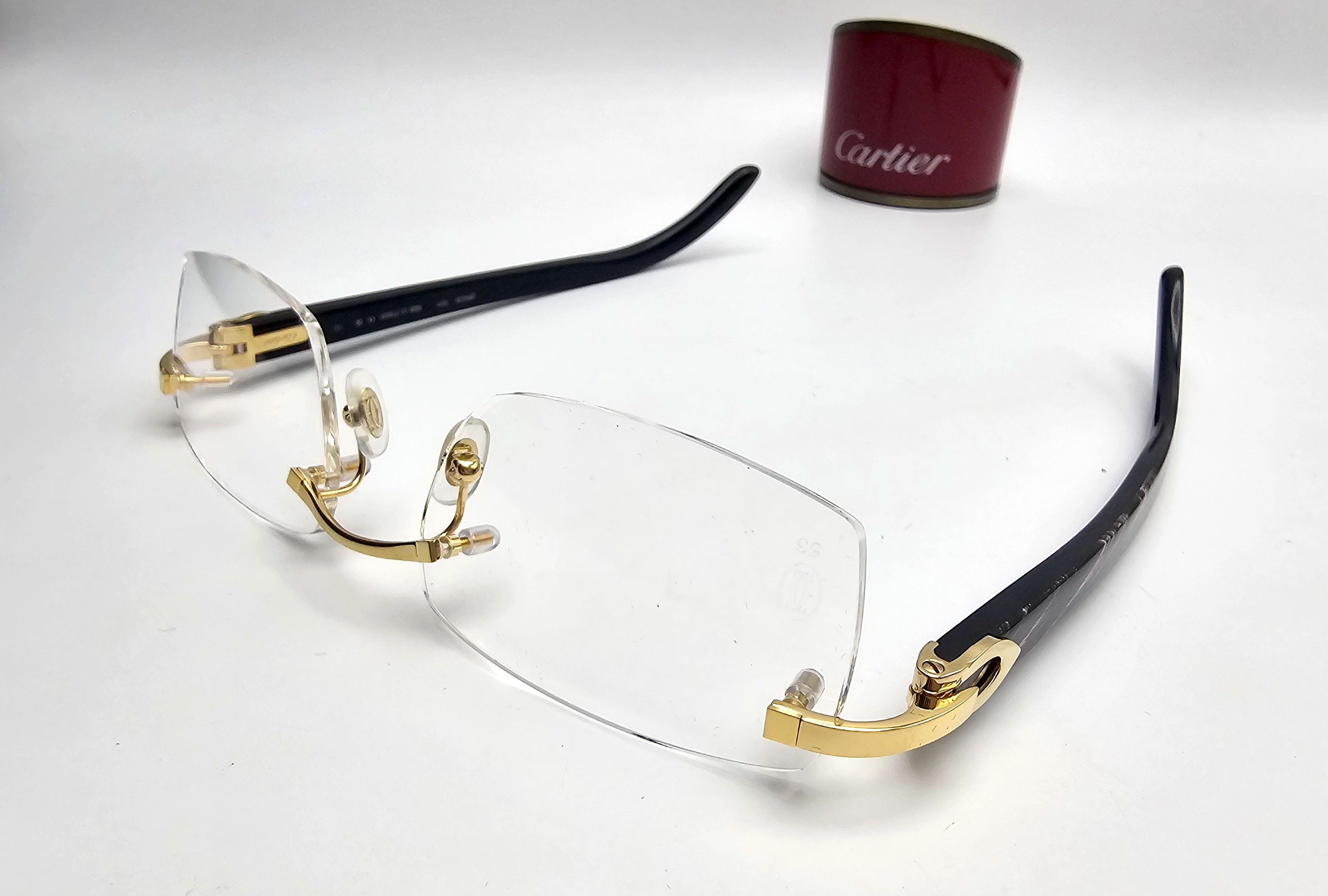 Cartier NEW! Cartier Black Buffalo Horn Glasses CT00490 Size ONE SIZE - 13 Thumbnail