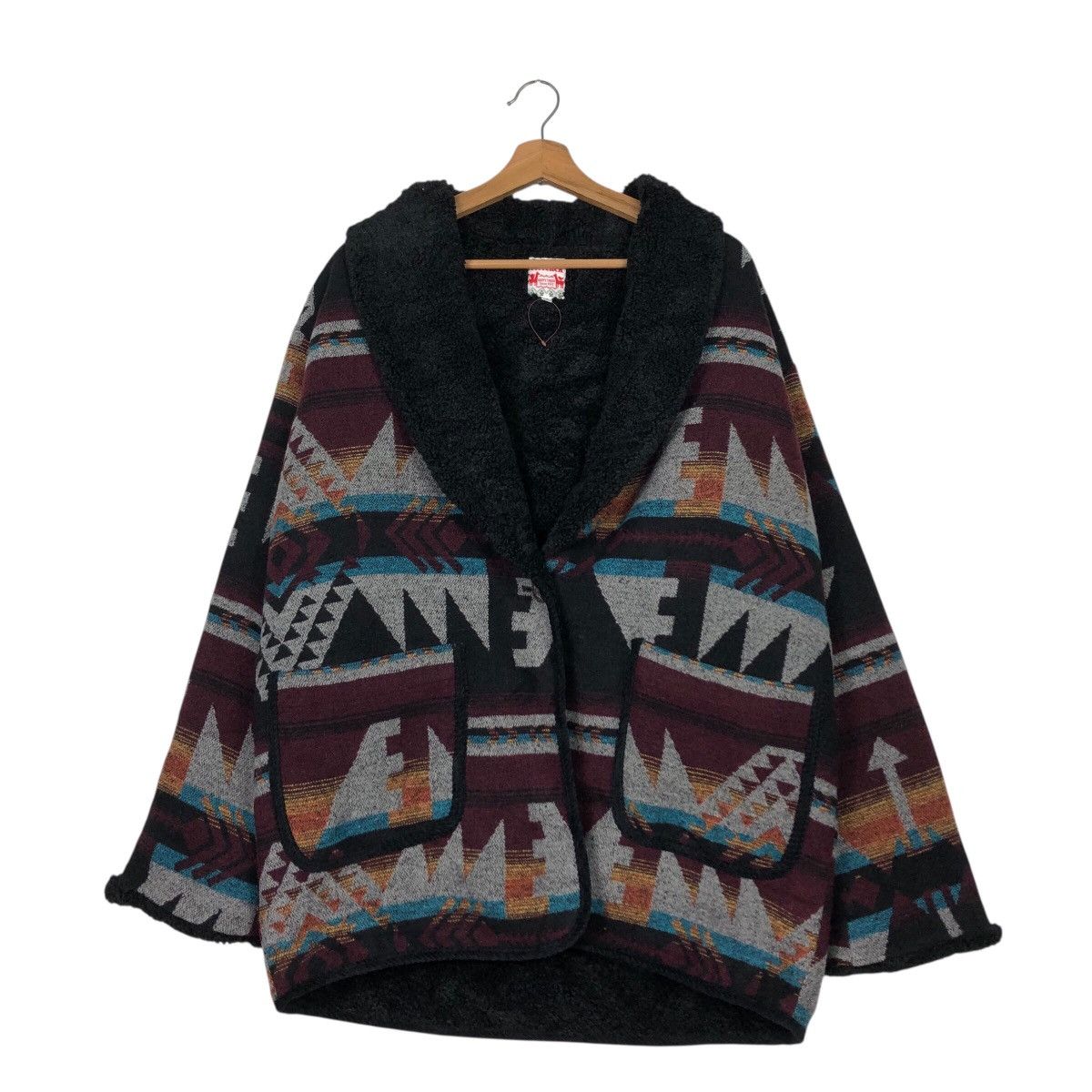 Japanese Brand 📌Vintage Wool Jacket Button Titicaca Navajo Native Design Size US M / EU 48-50 / 2 - 2 Thumbnail