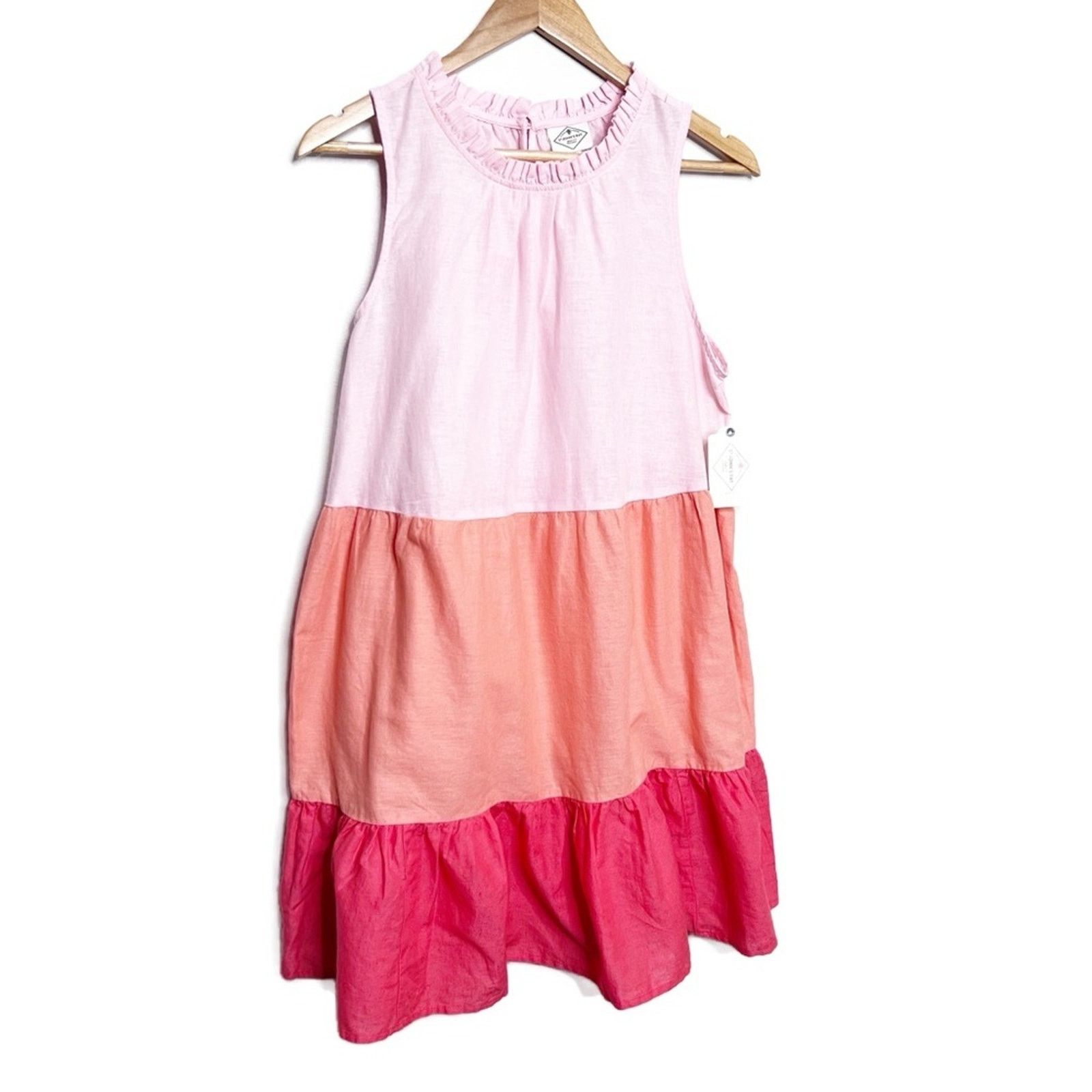St. Johns Bay New with Tag St. John's Bay Women's Linen Ruffle Mini Dress Size M / US 6-8 / IT 42-44 - 2 Thumbnail