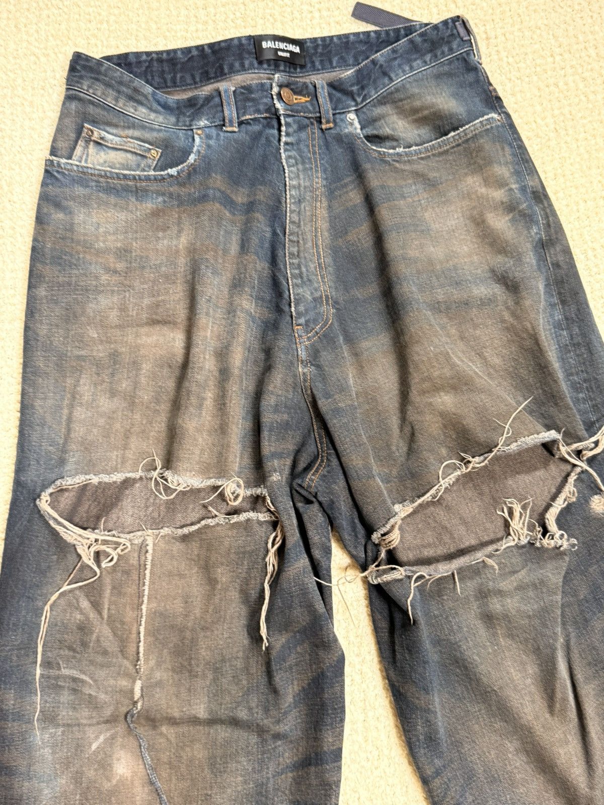 Balenciaga Balenciaga Skater Pant Dirty Dark Blue Denim Prototype Size US 30 / EU 46 - 1 Thumbnail