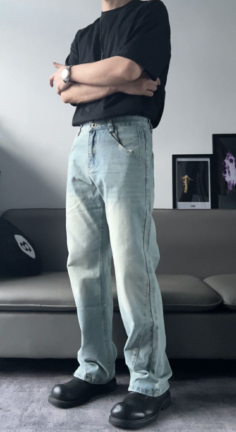 distressed patchwork hiphop washed jeans