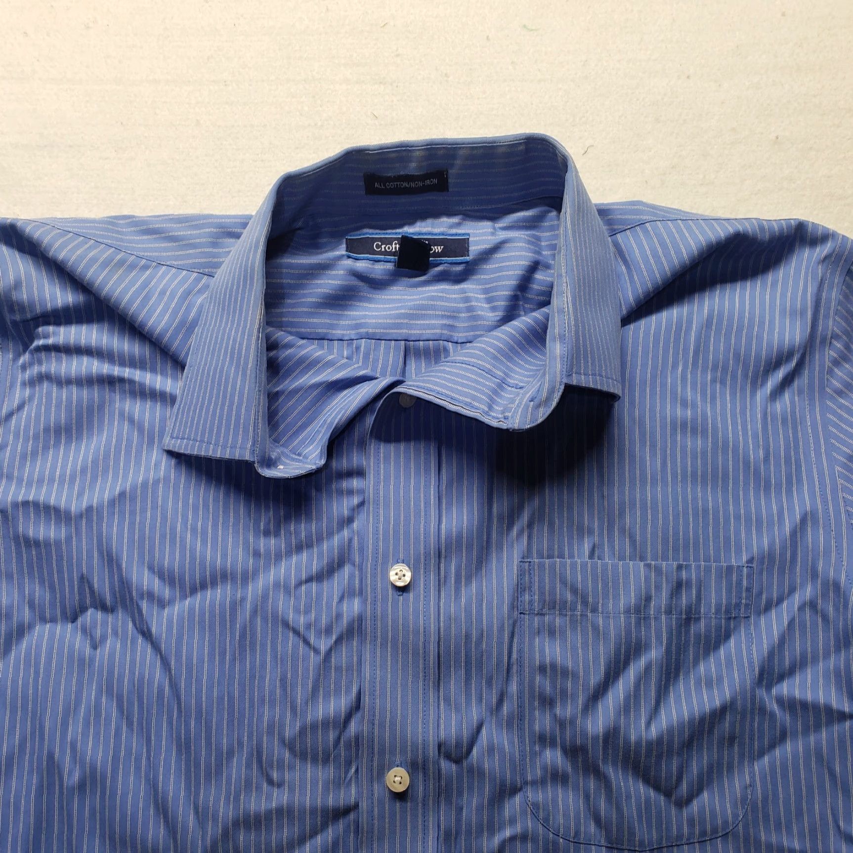 Croft & Barrow Croft & Barrow Shirt Blue Striped Long Sleeve Button-Up Adult Men 16.5 34/35 L White/Blue Colorful 90s? Size US L / EU 52-54 / 3 - 2 Thumbnail
