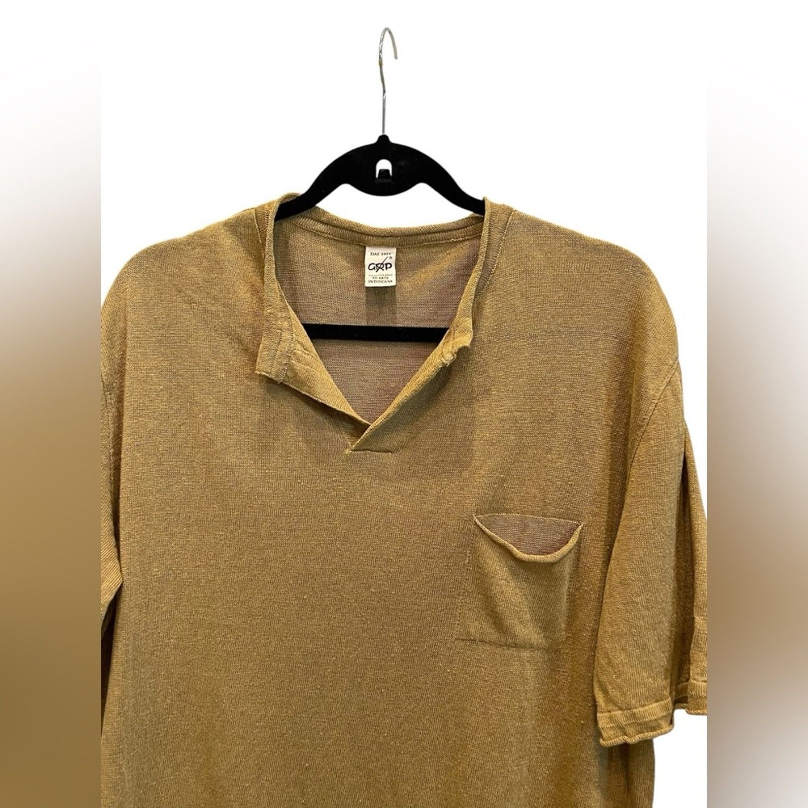 GRP GRP Knit short sleeve henley tee in military green linen Size US L / EU 52-54 / 3 - 2 Thumbnail