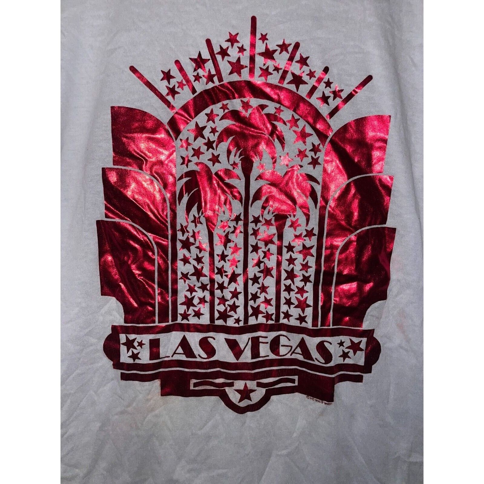 Jerzees Vintage Las Vegas Shirt Reflective Graphic White L White Tee Size US L / EU 52-54 / 3 - 2 Thumbnail