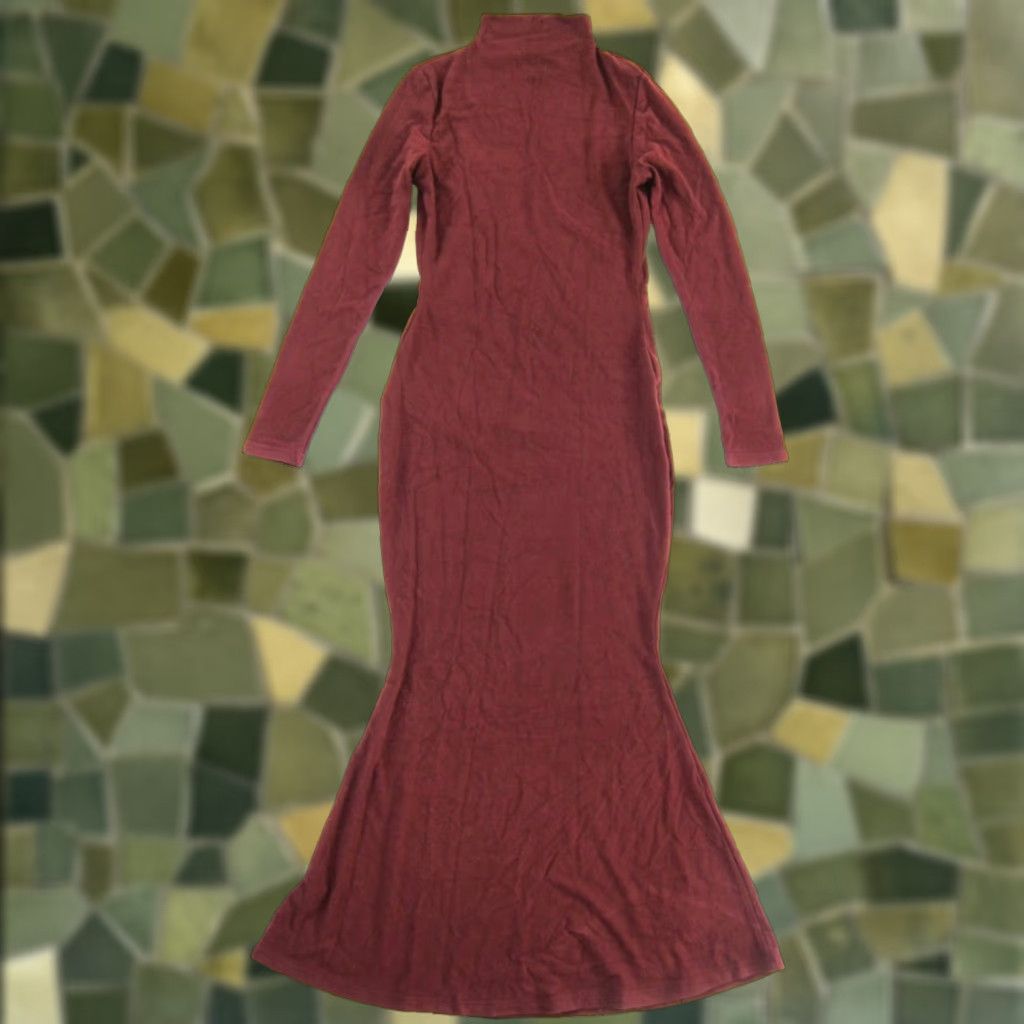 Vintage OGL NWT Merlot Red Rayon Stretch Long Sleeve Mock Neck Long Dress M Medium Dress Womens Size M / US 6-8 / IT 42-44 - 1 Thumbnail