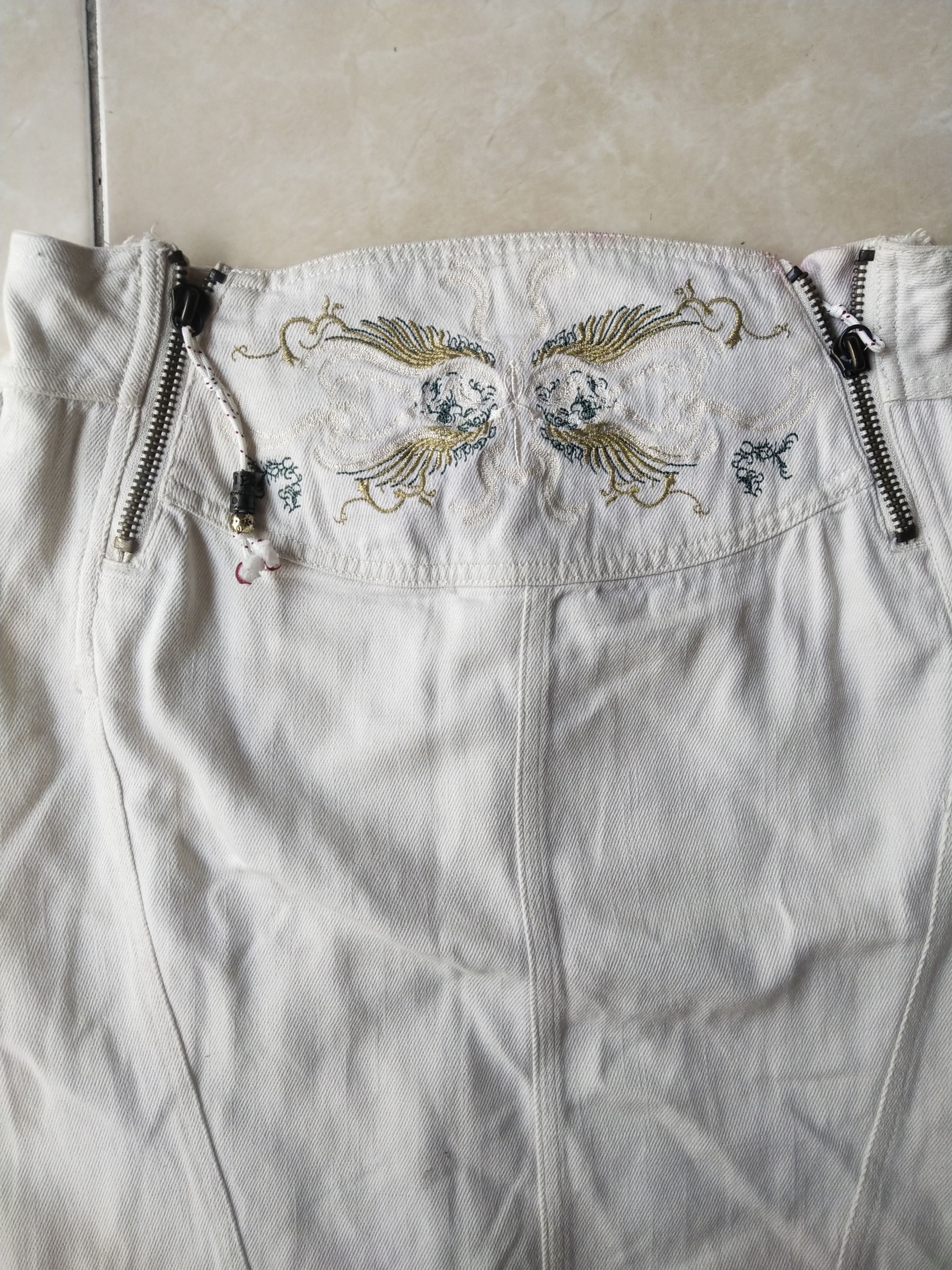 Diesel Diesel White Embroidered Denim Skirt (Y2K Archive) Size 26" / US 2 / IT 38 - 2 Thumbnail