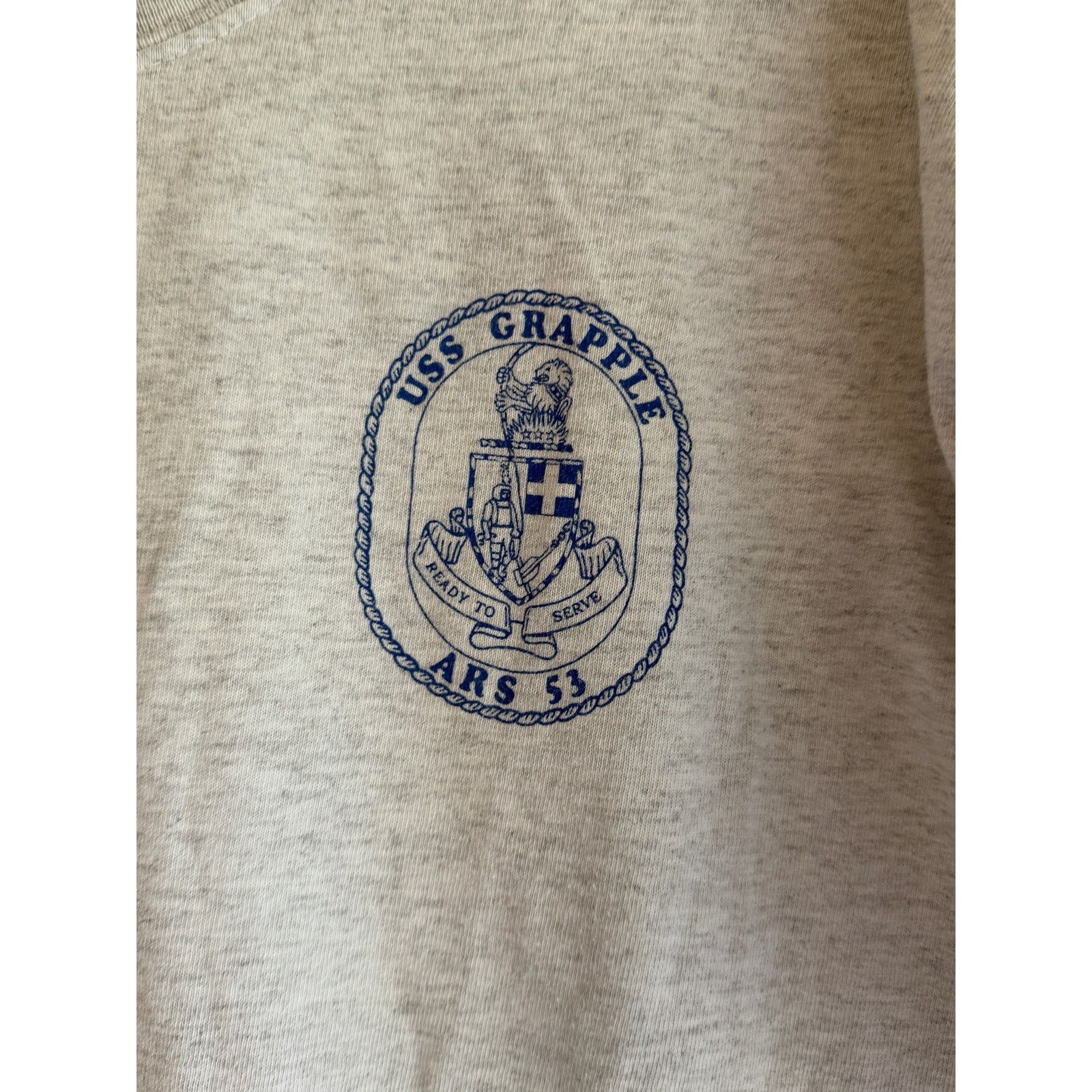 Gildan USS Grapple ARS 53 Navy Tee Military Gray L Size US L / EU 52-54 / 3 - 3 Thumbnail