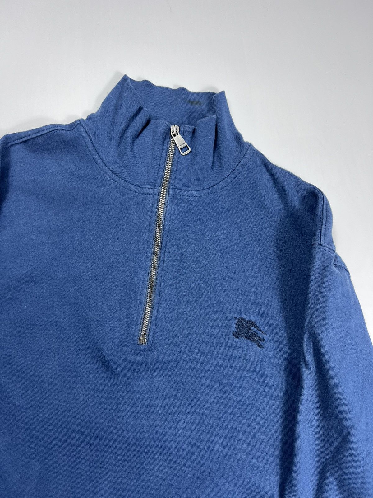 Burberry Burberry Blue Half Zip Pull Sweatshirt Size L Size US M / EU 48-50 / 2 - 3 Thumbnail