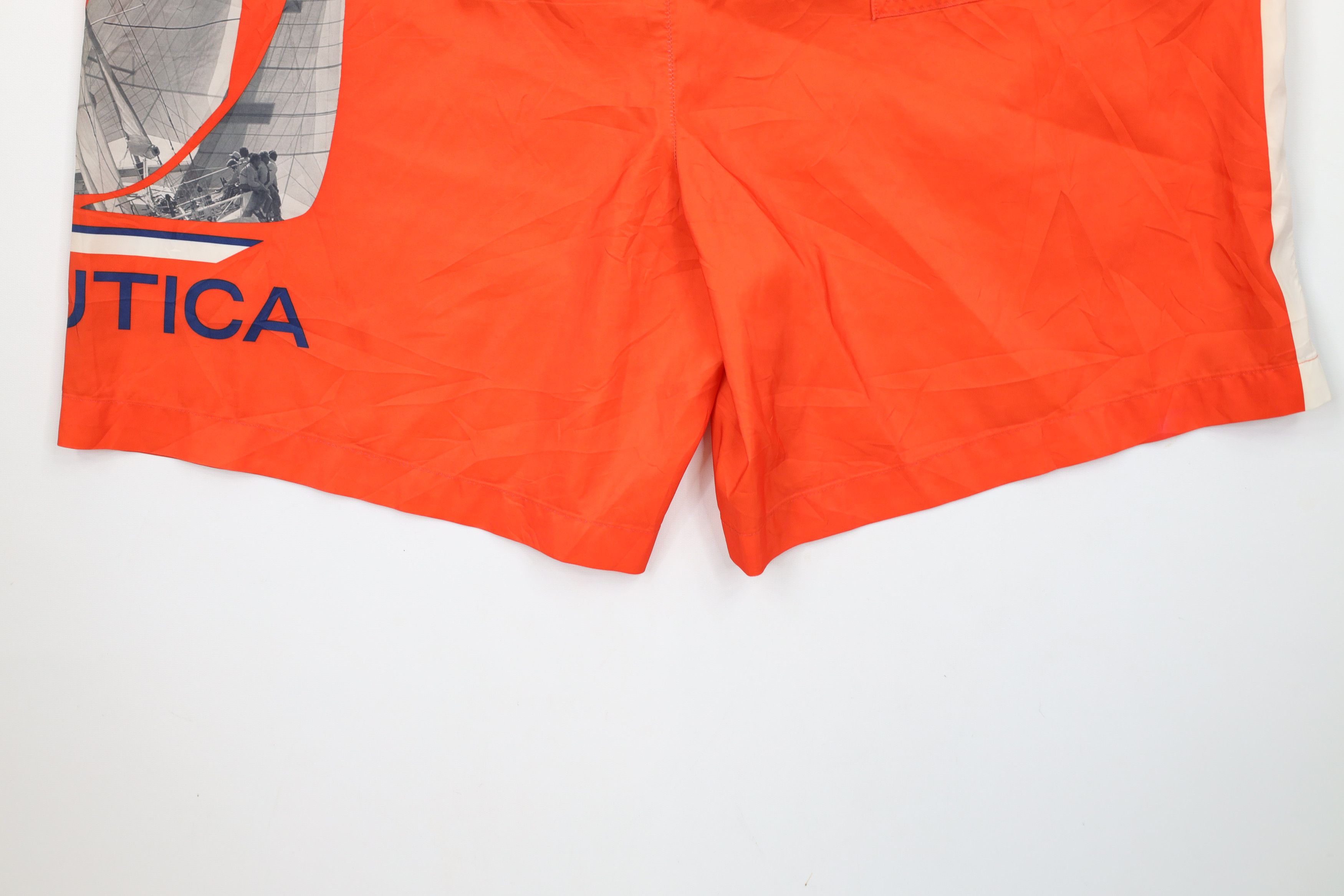 Nautica Vintage 90s Nautica Big Sailboat Lined Shorts Swim Trunks Size US 36 / EU 52 - 13 Thumbnail