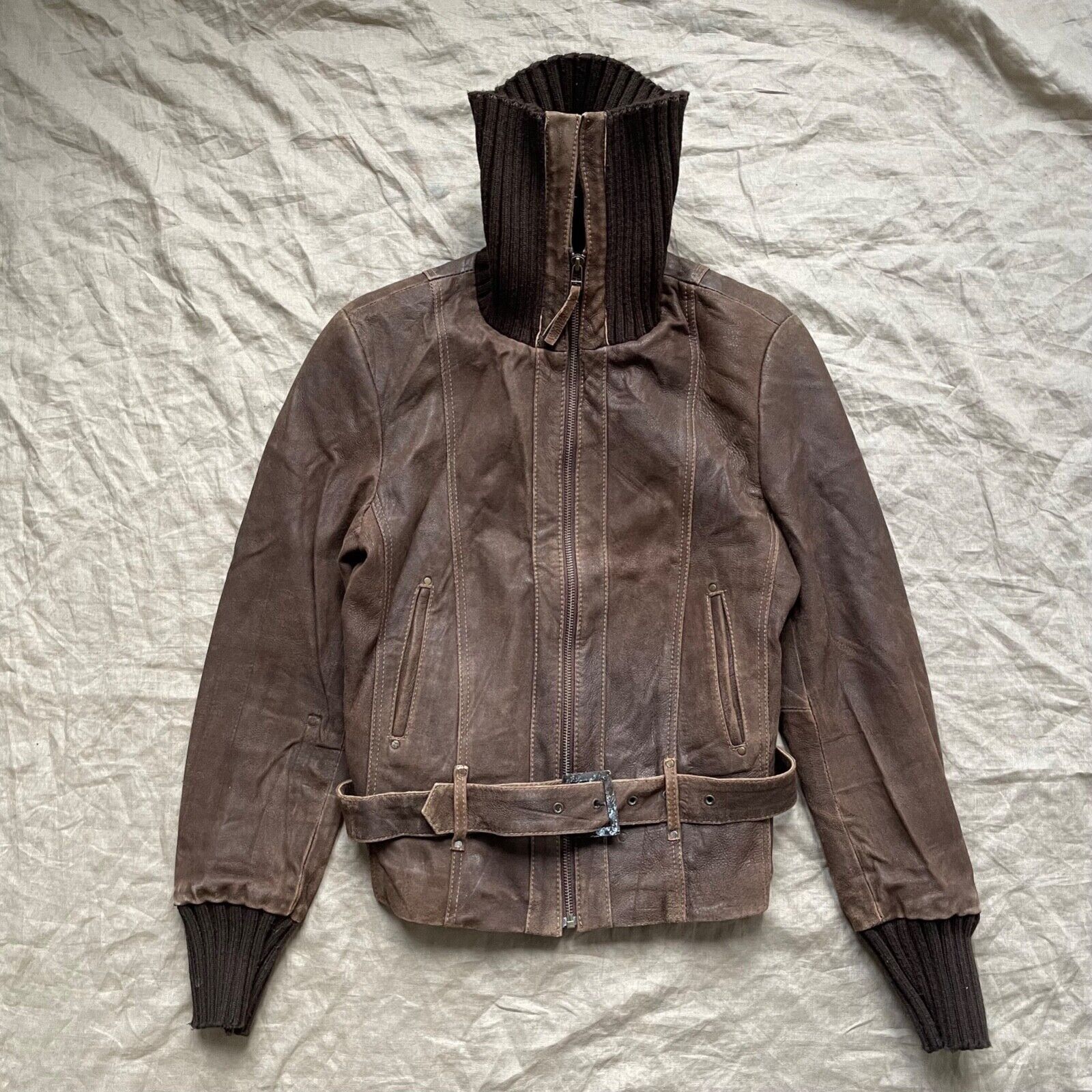 Mexx Mexx Y2K Vintage Lamb Leather Belted Jacket 8310AC Size M / US 6-8 / IT 42-44 - 3 Thumbnail