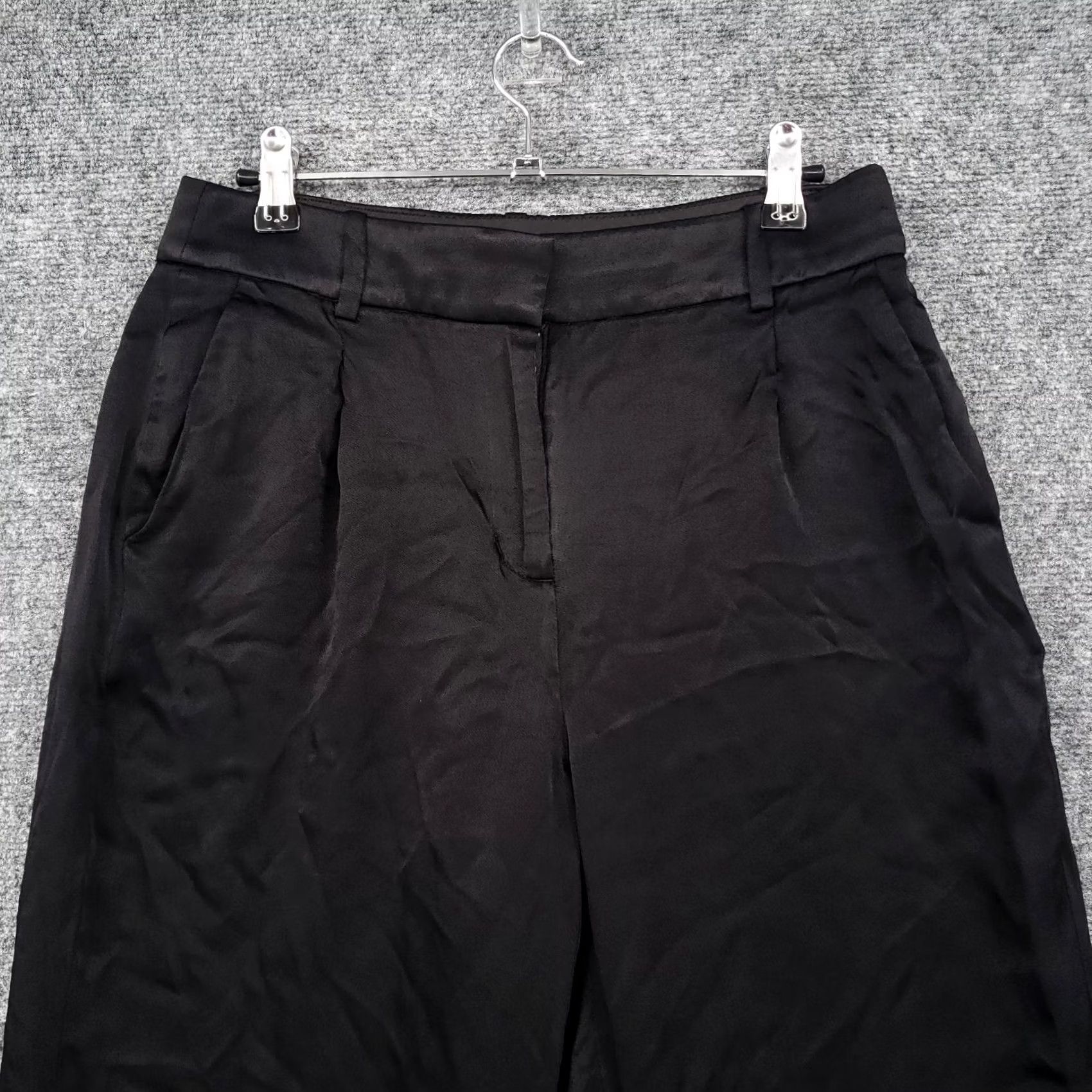 J.Crew J Crew Pants Womens 2 Black Straight Leg High Rise Essential In Luster Crepe Size 26" / US 2 / IT 38 - 3 Thumbnail