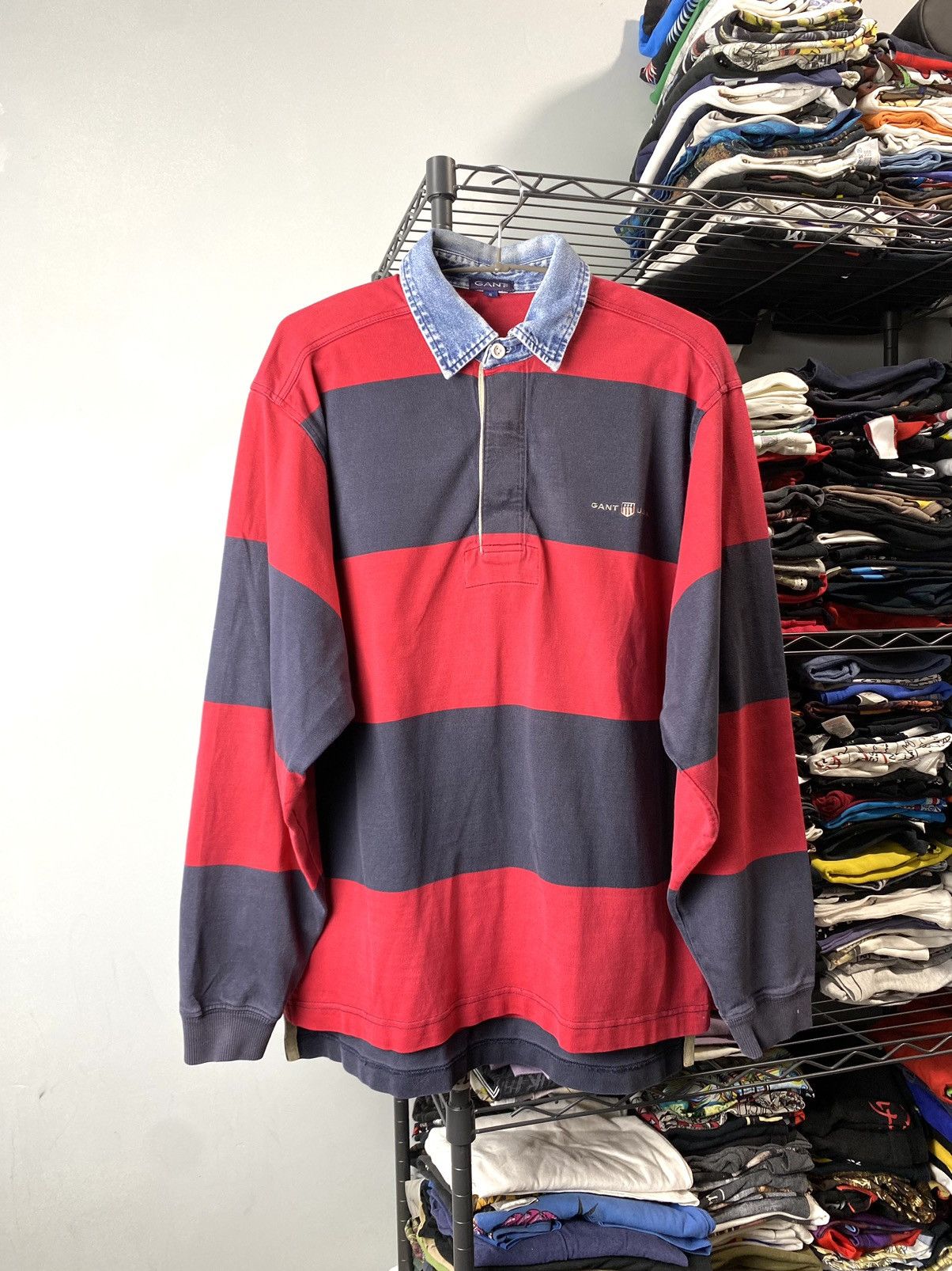 Vintage Gant USA Rugby Longsleeve Kanye West Style Polo