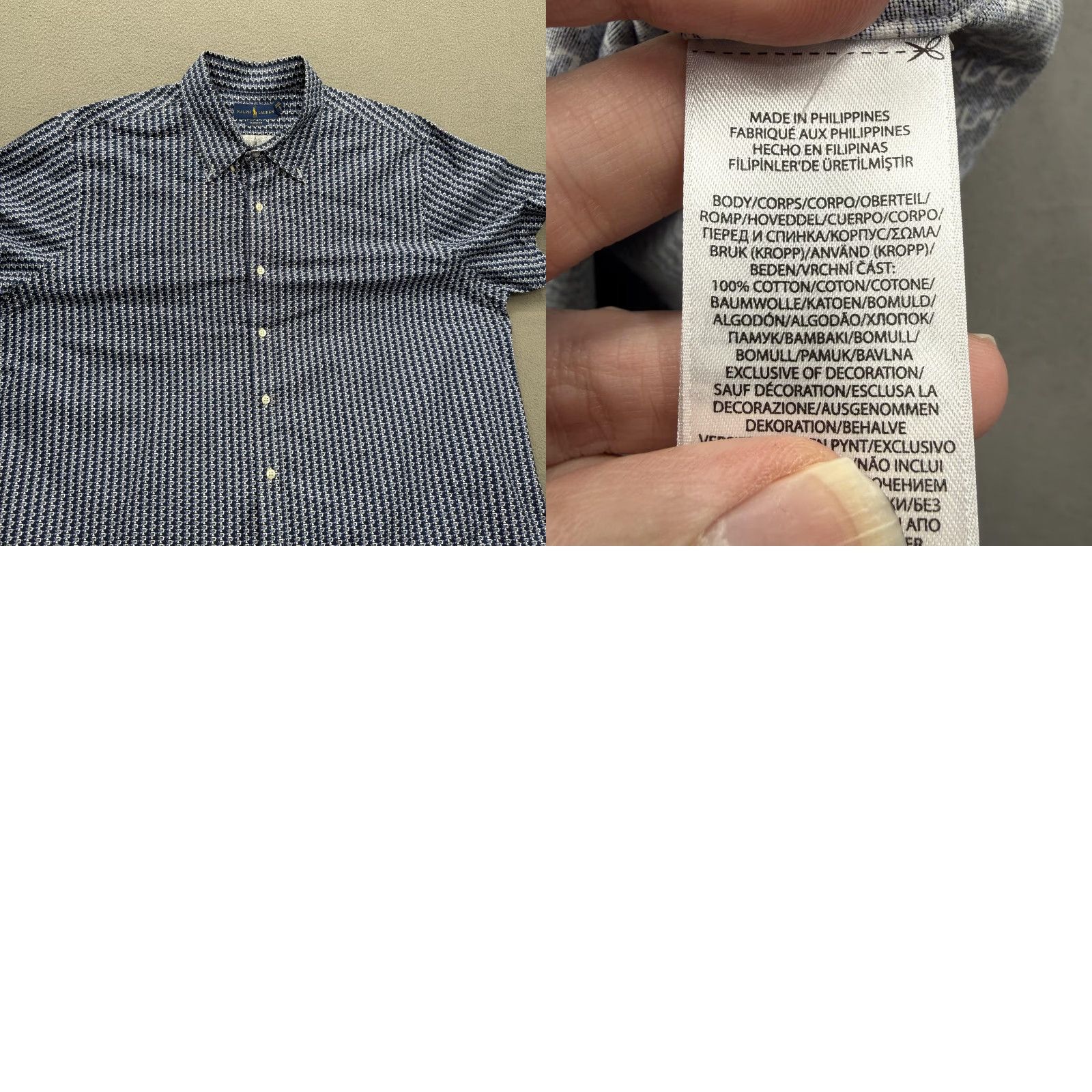 Ralph Lauren Ralph Lauren Shirt Mens 2XL Blue White Classic Fit Short Sleeve Cotton Patterned Geometric Button-Down Shirt Size US XXL / EU 58 / 5 - 8 Thumbnail