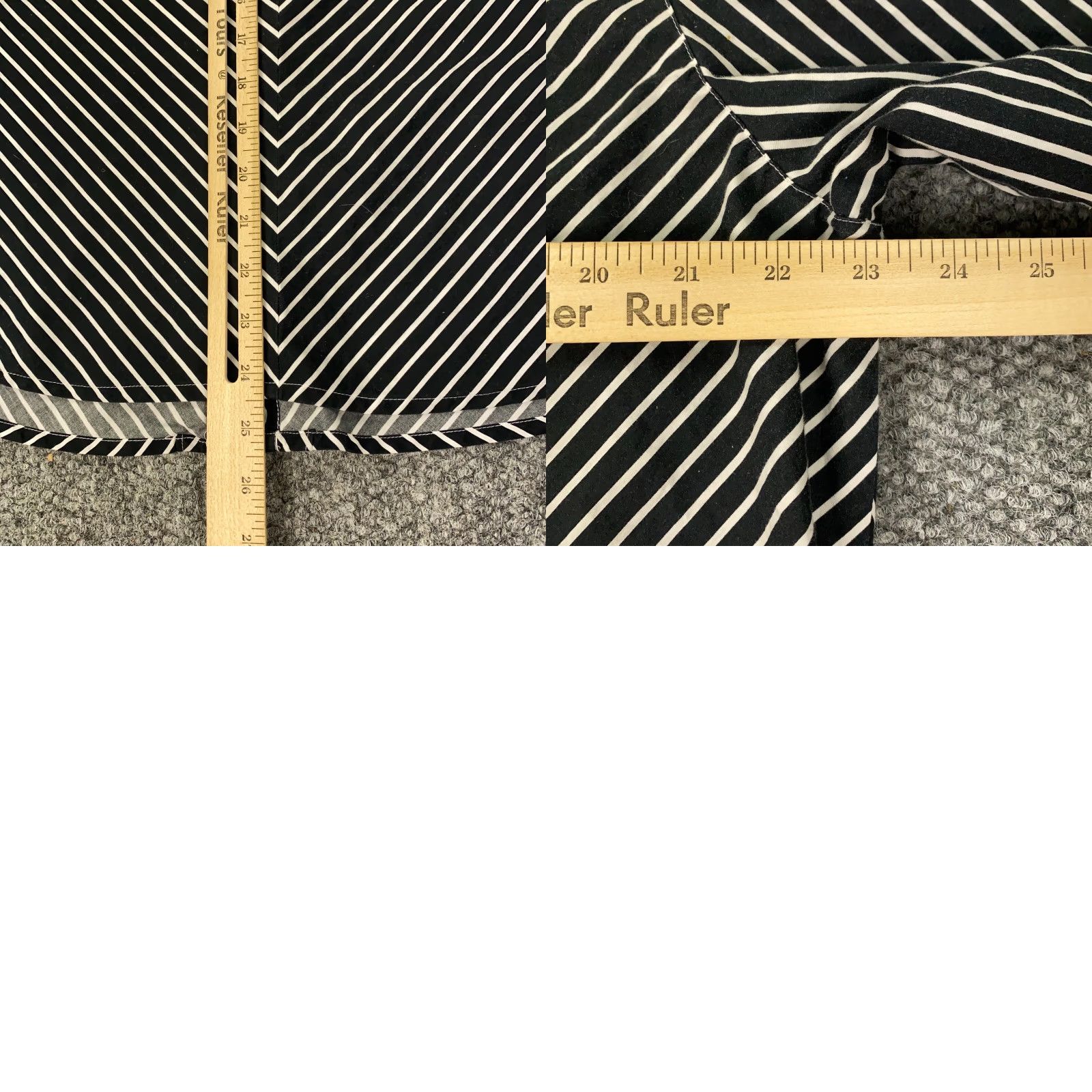 Talbots Talbots Shirt Womens 1X Black/White Striped Button Up Ruffled Size XL / US 12-14 / IT 48-50 - 8 Thumbnail