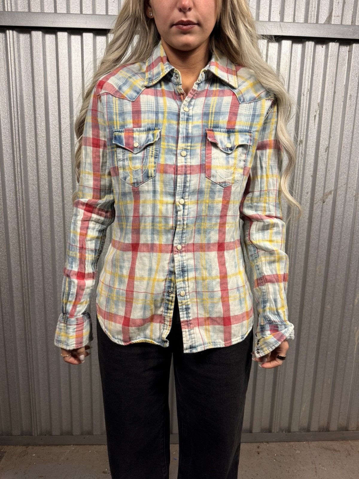 True Religion True Religion Pearl Snap Plaid Button up Western Shirt Size S / US 4 / IT 40 - 1 Thumbnail