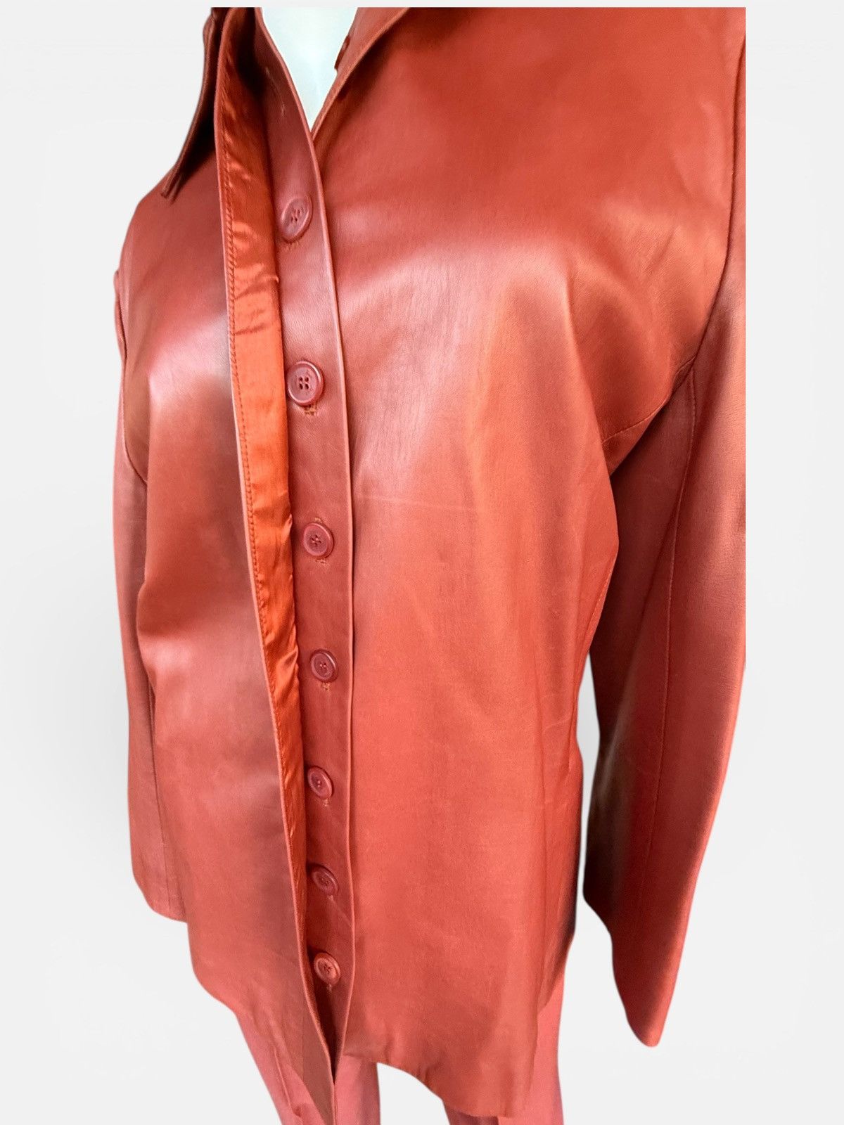 Yves Saint Laurent 70’s YSL Rive Gauche leather jacket + Wool trouser set 38 Size S / US 4 / IT 40 - 5 Thumbnail