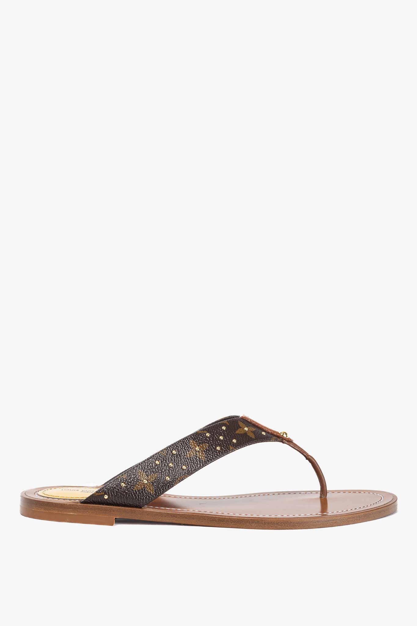 Louis Vuitton Louis Vuitton Sunny Monogram Studded Flat Thong Sandals Size US 8.5 / IT 38.5 - 2 Thumbnail