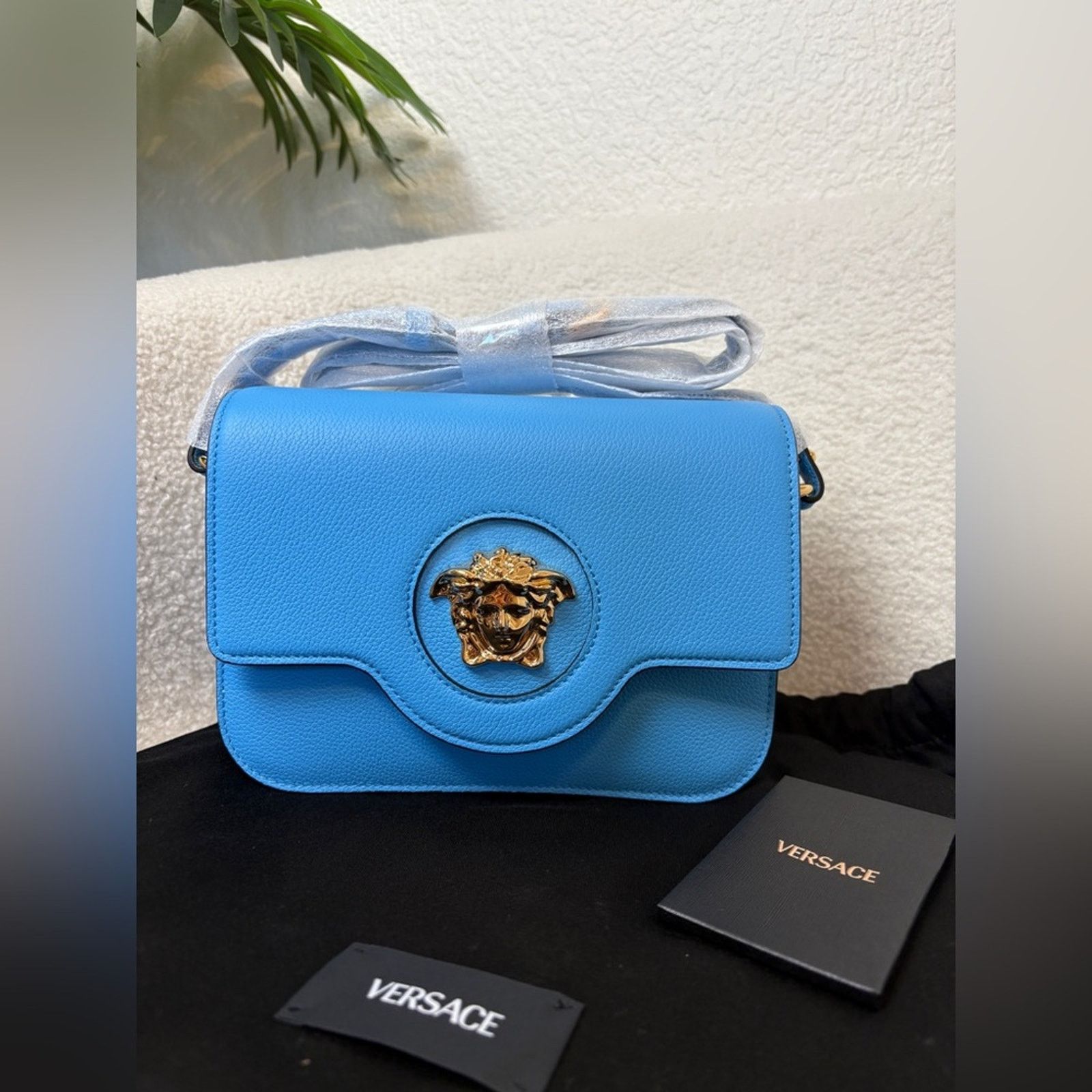 Versace Versace Small La Medusa Shoulder Bag In Blue NWT Size ONE SIZE - 1 Thumbnail