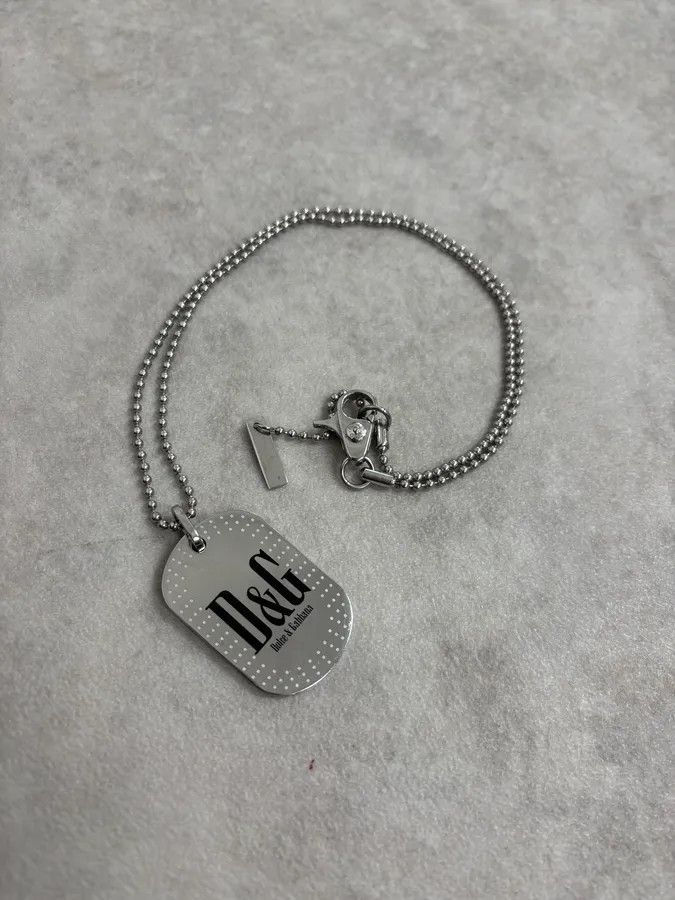 Dolce & Gabbana 2000s Dolce & Gabbana Logo Dog Tag Necklace Size ONE SIZE - 4 Thumbnail