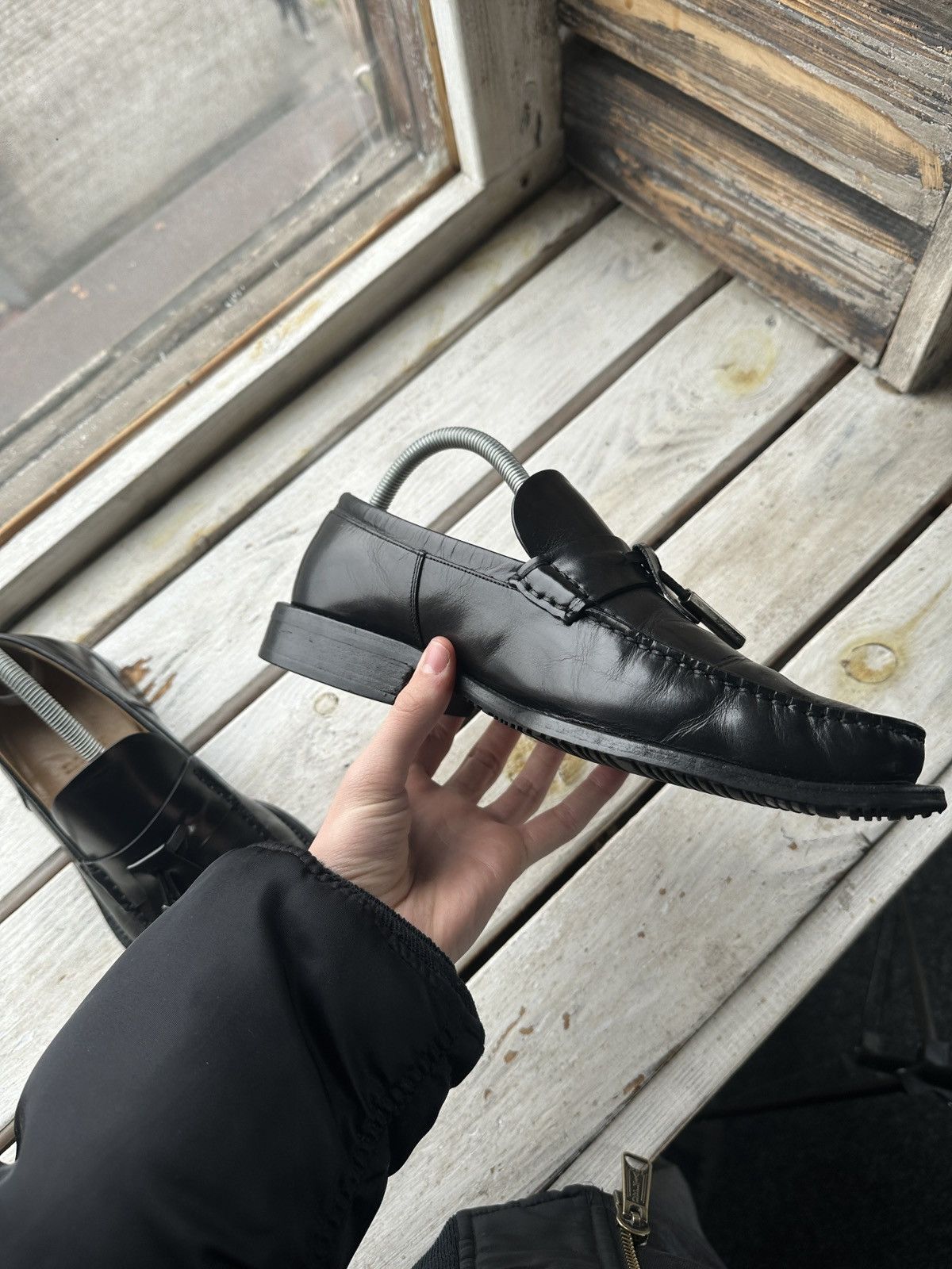 Bally LUXURY 🚨 BALLY VNTG LOAFERS SHOES MEN BLACK RARE Size US 9 / EU 42 - 12 Thumbnail