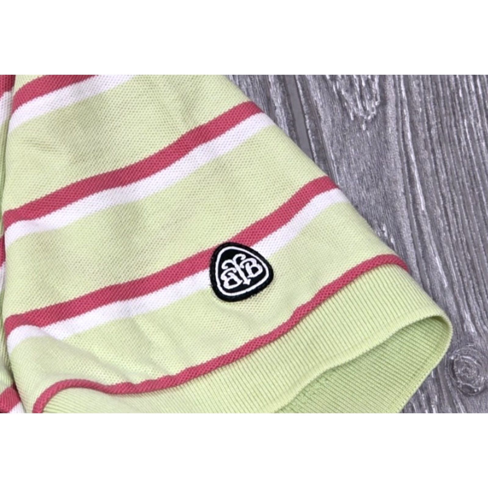 Brooks Brothers Brooks Brothers Polo Short Sleeve Green Pink Stripe L Performance Country Club Mens Polo Size US L / EU 52-54 / 3 - 7 Thumbnail