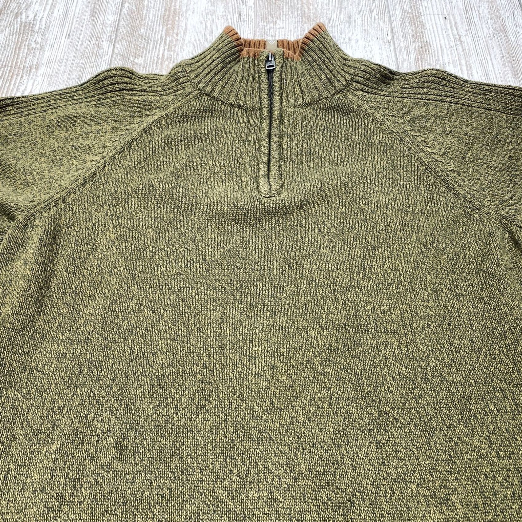 Vintage Columbia Knit Sweater Mens Medium Green 1/4 Zip Mock Neck Heavyweight 7522 Size US M / EU 48-50 / 2 - 5 Thumbnail