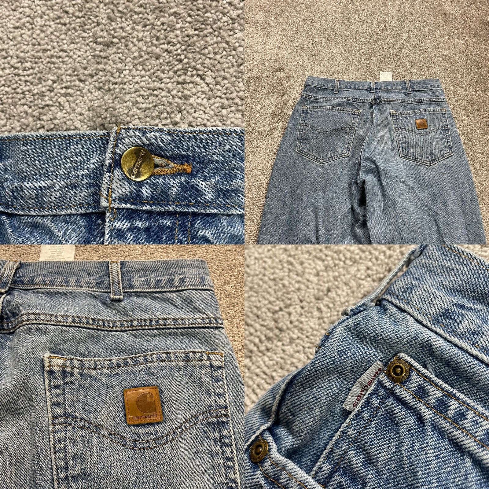 Carhartt Carhartt Relaxed Fit Denim Jeans Mens 35x33 Blue Medium Wash Straight Leg Casual Size US 35 - 8 Thumbnail
