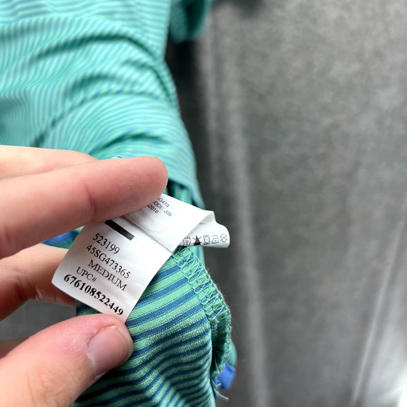 Izod Izod Polo Shirt Men Medium Teal Striped Polyester Golf Stretch Fit Shirt Size US M / EU 48-50 / 2 - 4 Thumbnail