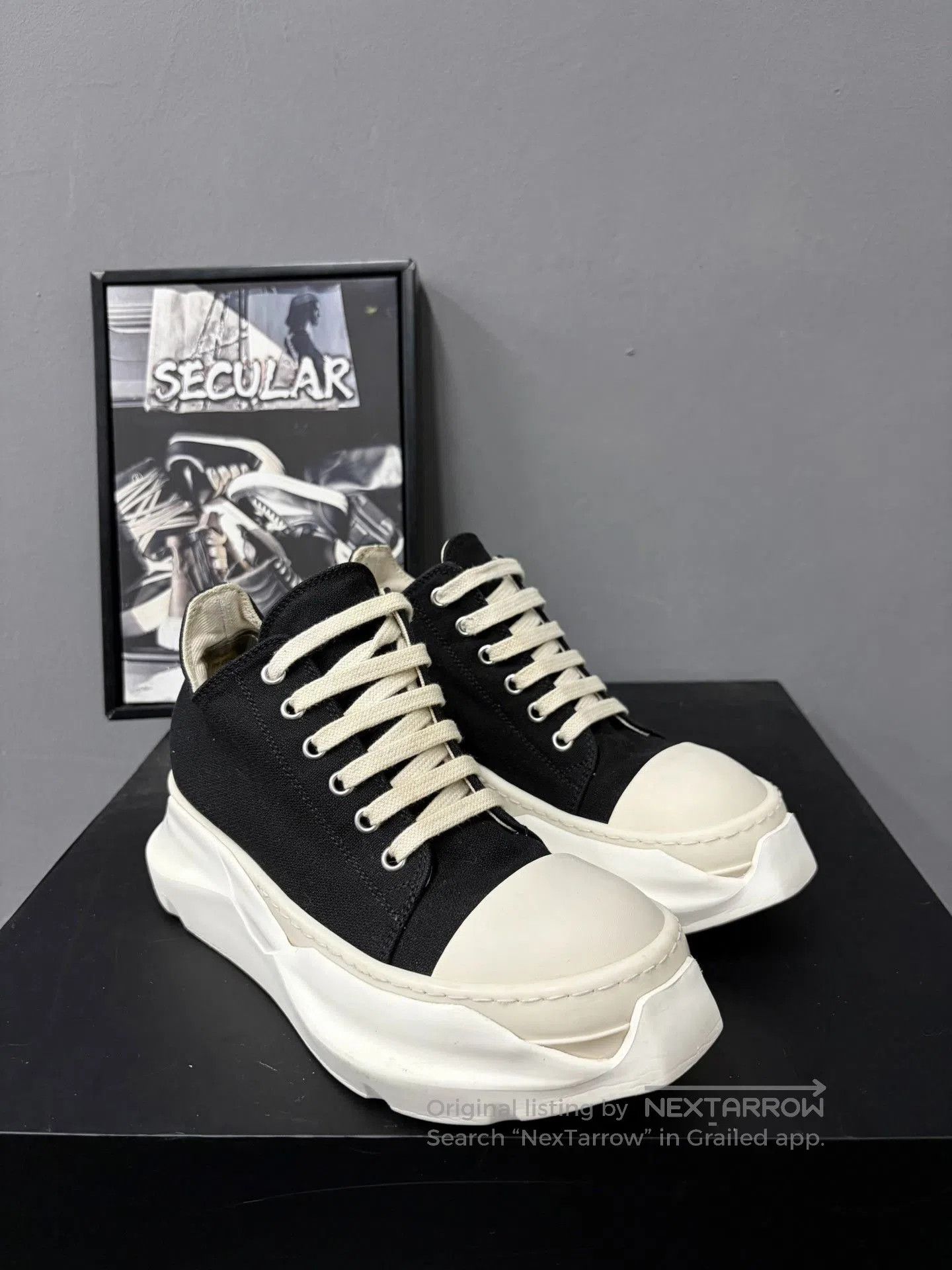 Rick Owens Rick Owens Classic Black White Low Top. Size US 5 / IT 35 - 1 Thumbnail