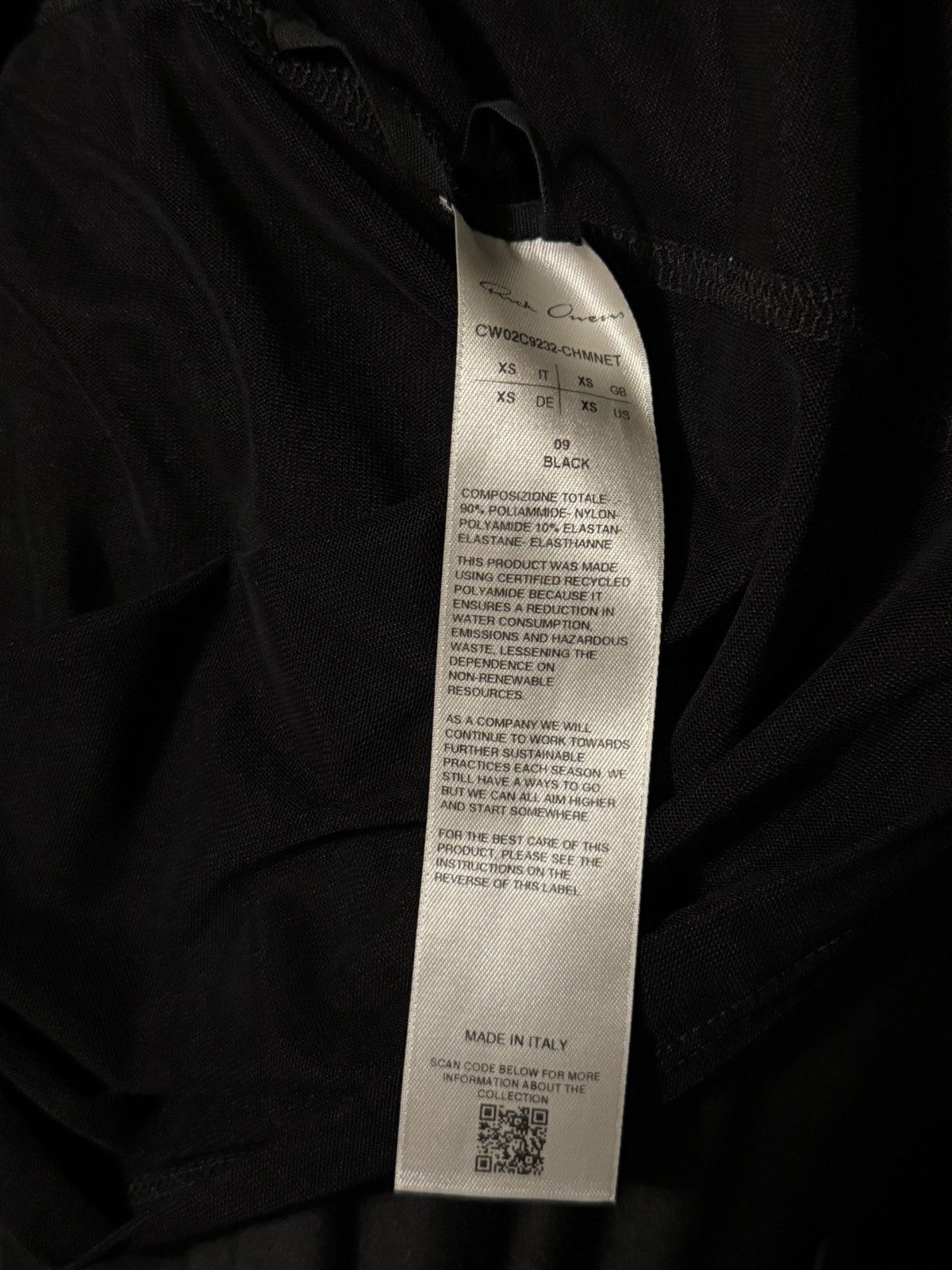 Rick Owens Black Champion Edition Tarp T-shirt Size XS / US 0-2 / IT 36-38 - 4 Thumbnail
