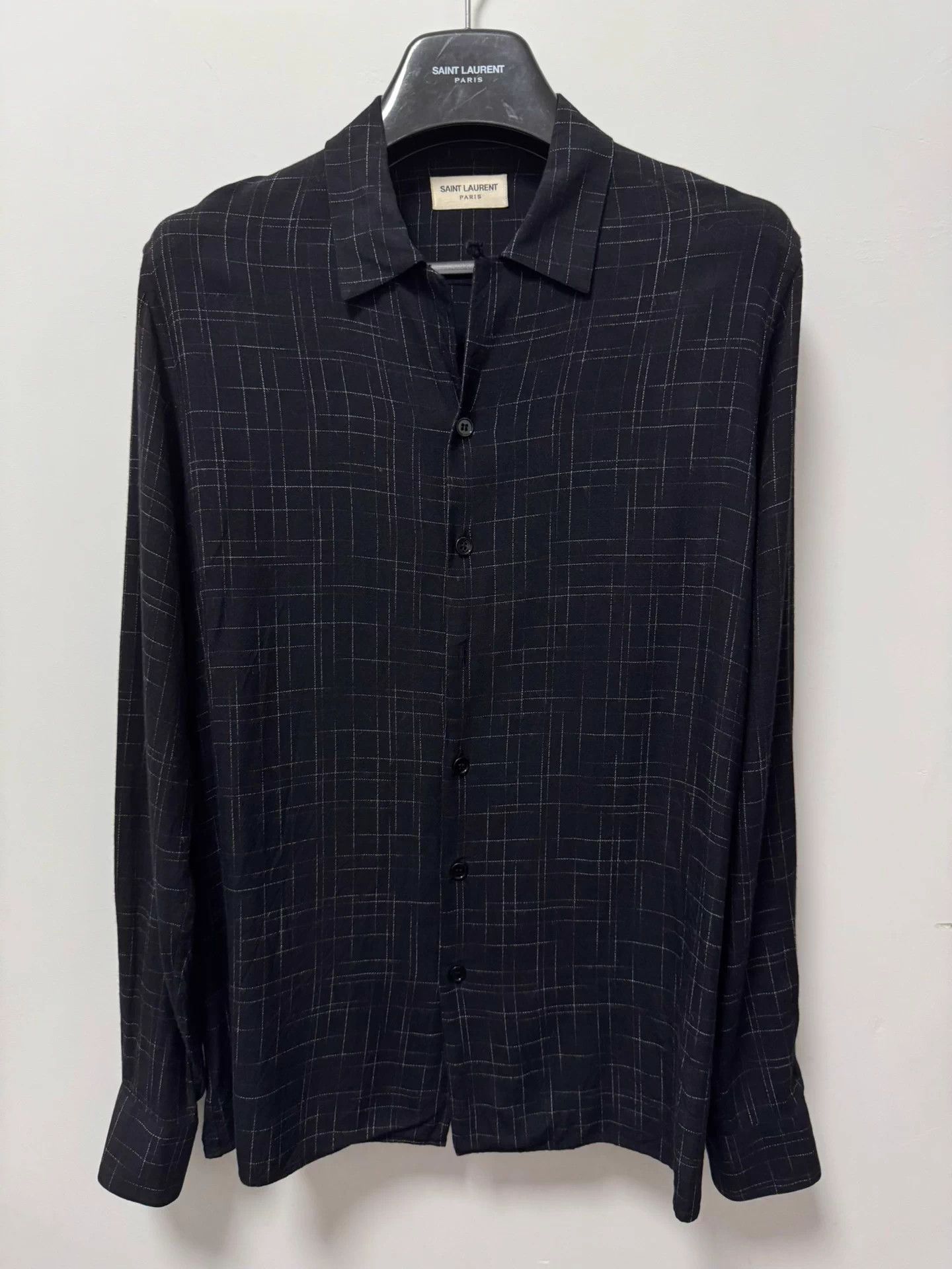 Saint Laurent Paris Saint Laurent SLP silk black bamboo pattern shirt Size US L / EU 52-54 / 3 - 1 Thumbnail