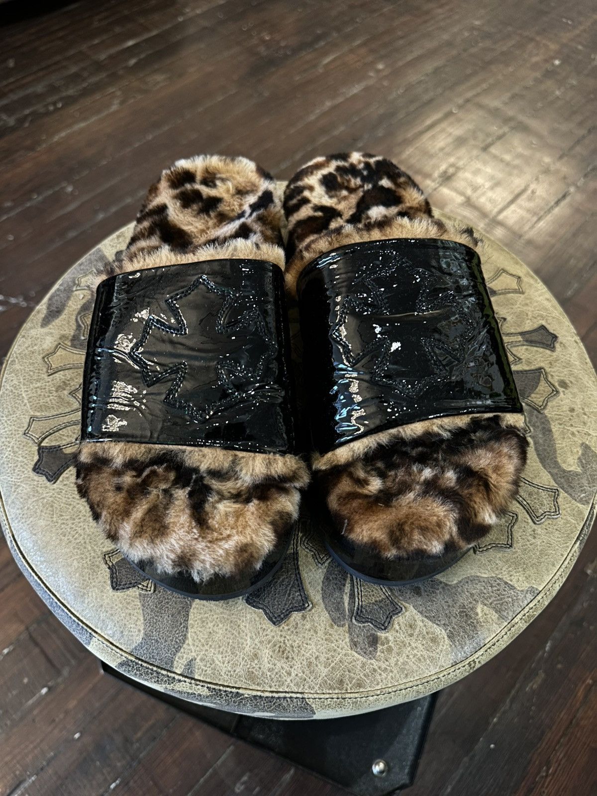 Chrome Hearts CHROME HEARTS CHEETAH FUR PATCH SLIDES Size US 7.5 / IT 37.5 - 1 Thumbnail