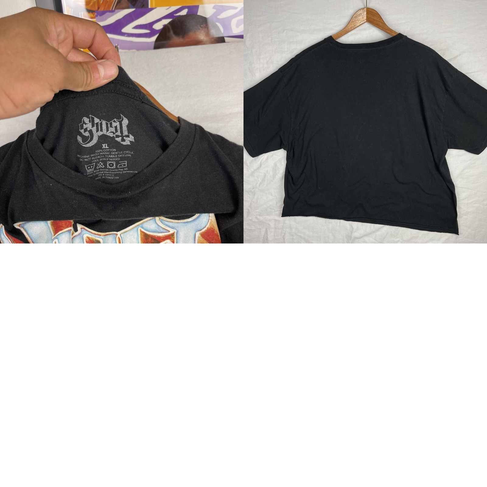 Vintage Ghost Band Shirt Mens XL Black Cropped Tee Joker Papa Emeritus Band Rock Ghost Size US XL / EU 56 / 4 - 8 Thumbnail