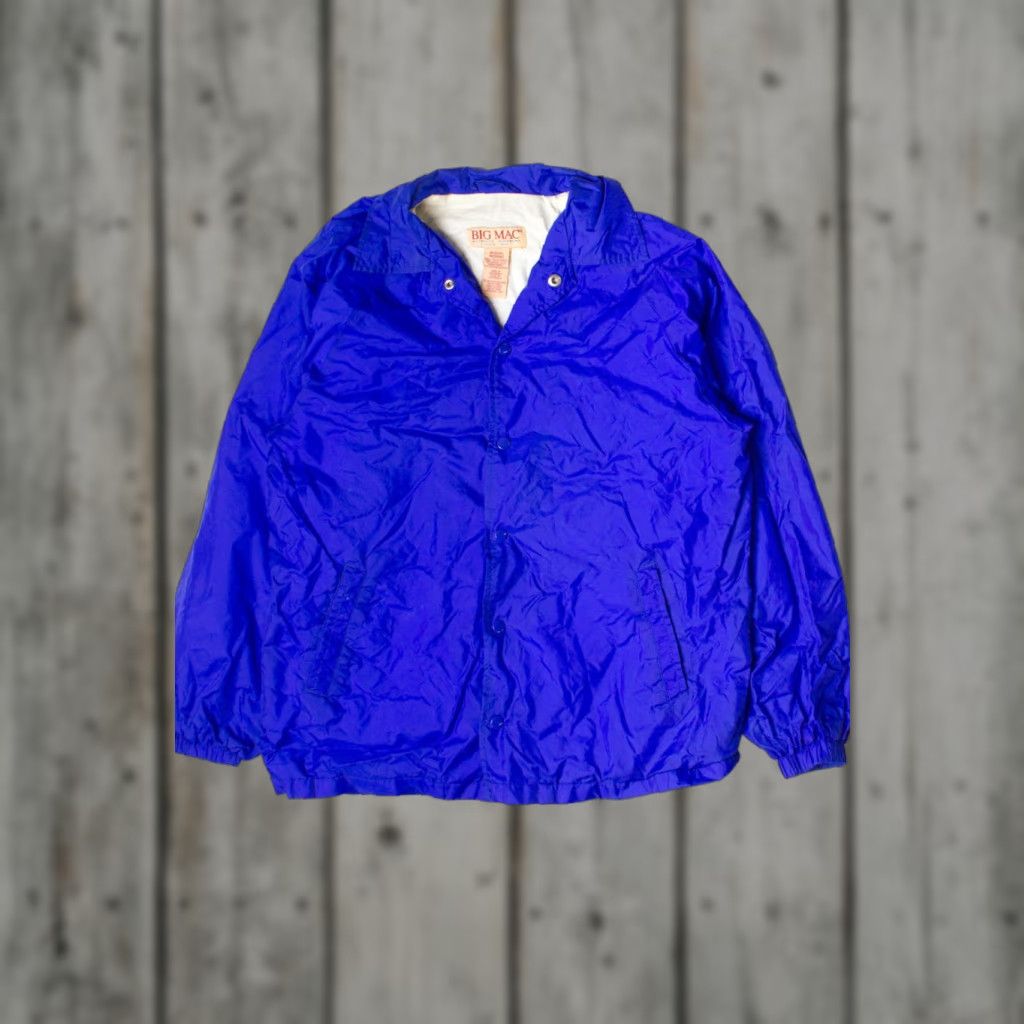 Vintage VINTAGE Big Mac Windbreaker Lightweight Jacket Nylon / Cotton Blue Medium Mens Regular 1980s Size US M / EU 48-50 / 2 - 1 Thumbnail