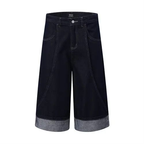 VIBE Men's straight-leg contrast-color cuffed denim shorts Size US 32 / EU 48 - 7 Thumbnail