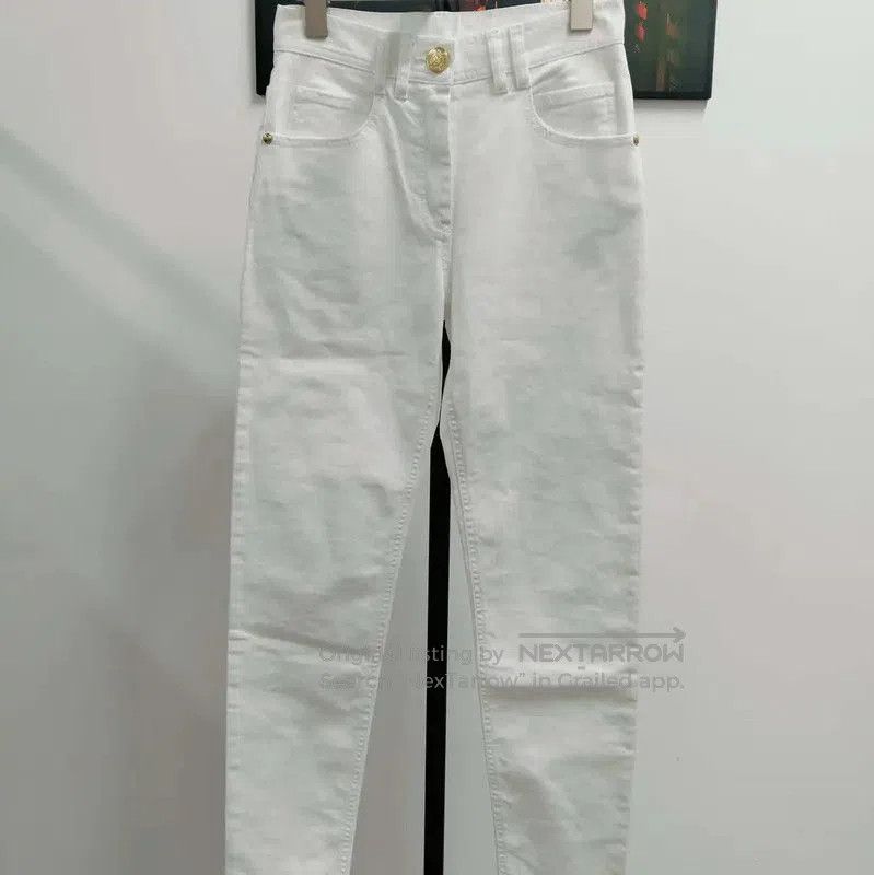 Balmain Balmain White Cotton Women's Denim Pants . Size 23" - 1 Thumbnail