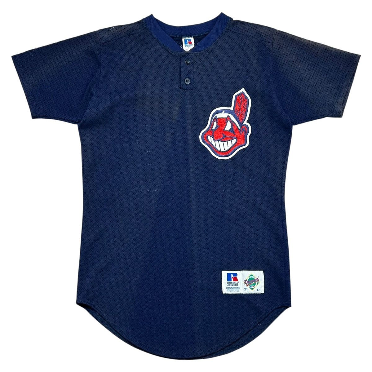 MLB × Russell Athletic × Vintage VTG 90s CLEVELAND INDIANS JOSE MESA RUSSELL PRACTICE JERSEY Size US M / EU 48-50 / 2 - 2 Thumbnail