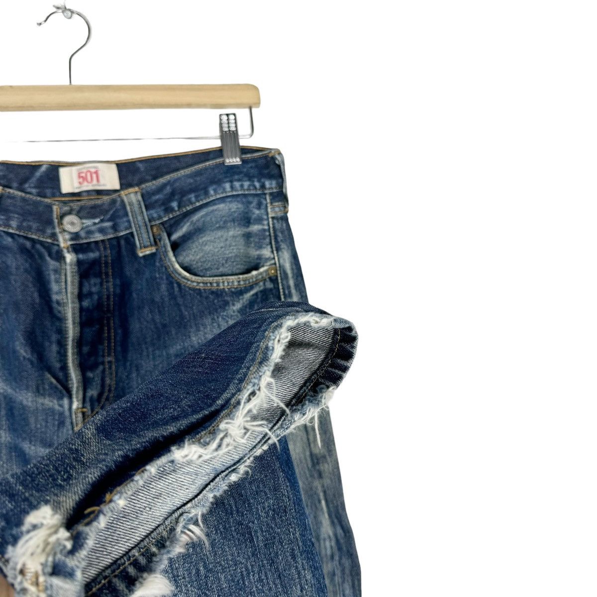 Levi's ☀️LEVI’S 501 STRAIGHT LEG PATCHWORK DENIM JEANS PANTS Size US 30 / EU 46 - 6 Thumbnail