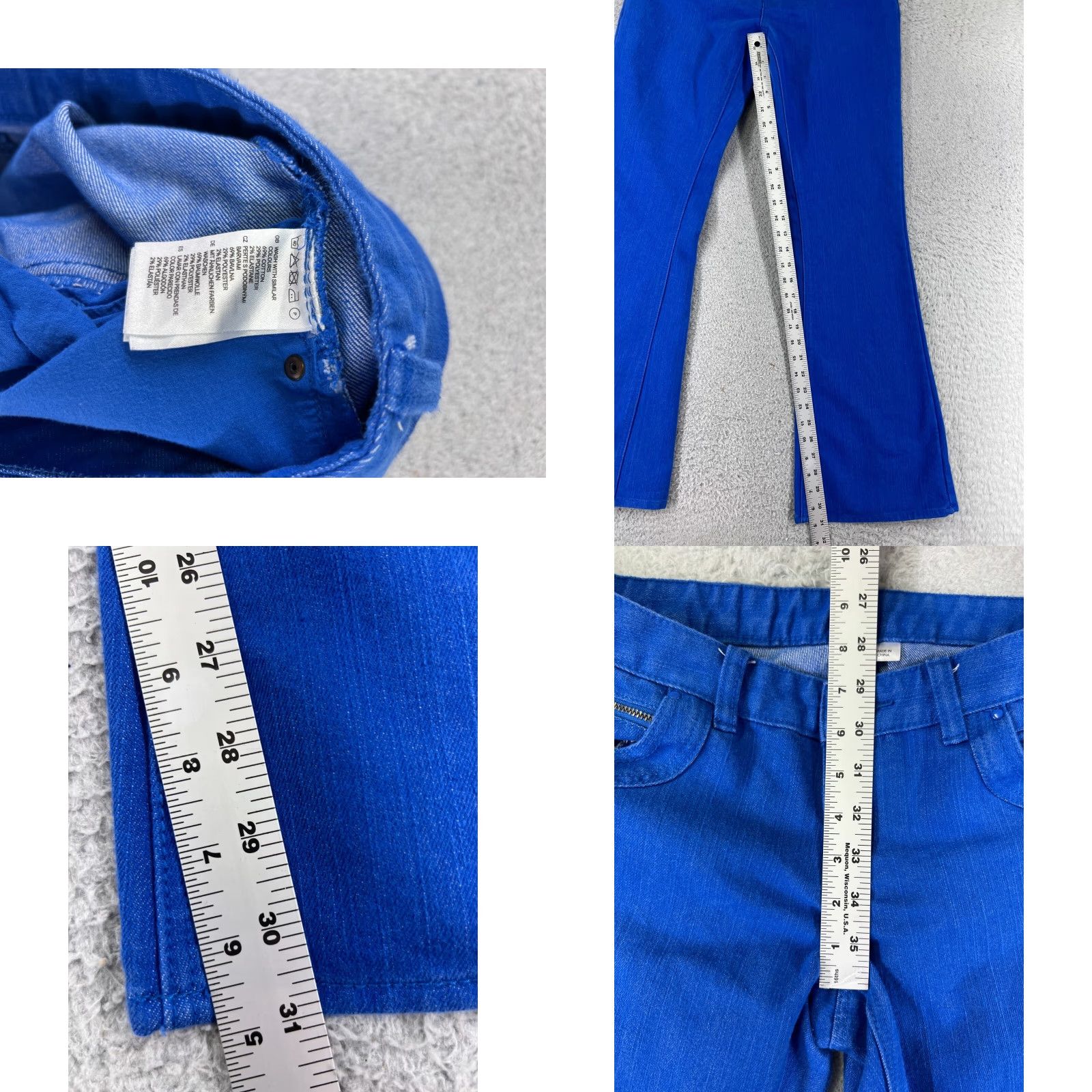 Vintage VINTAGE Divided Jeans Womens 10 Blue Denim Flared Low Rise 29x31 Cotton Blend 5-Pocket Design Mens? Size 32" / US 10 / IT 46 - 8 Thumbnail