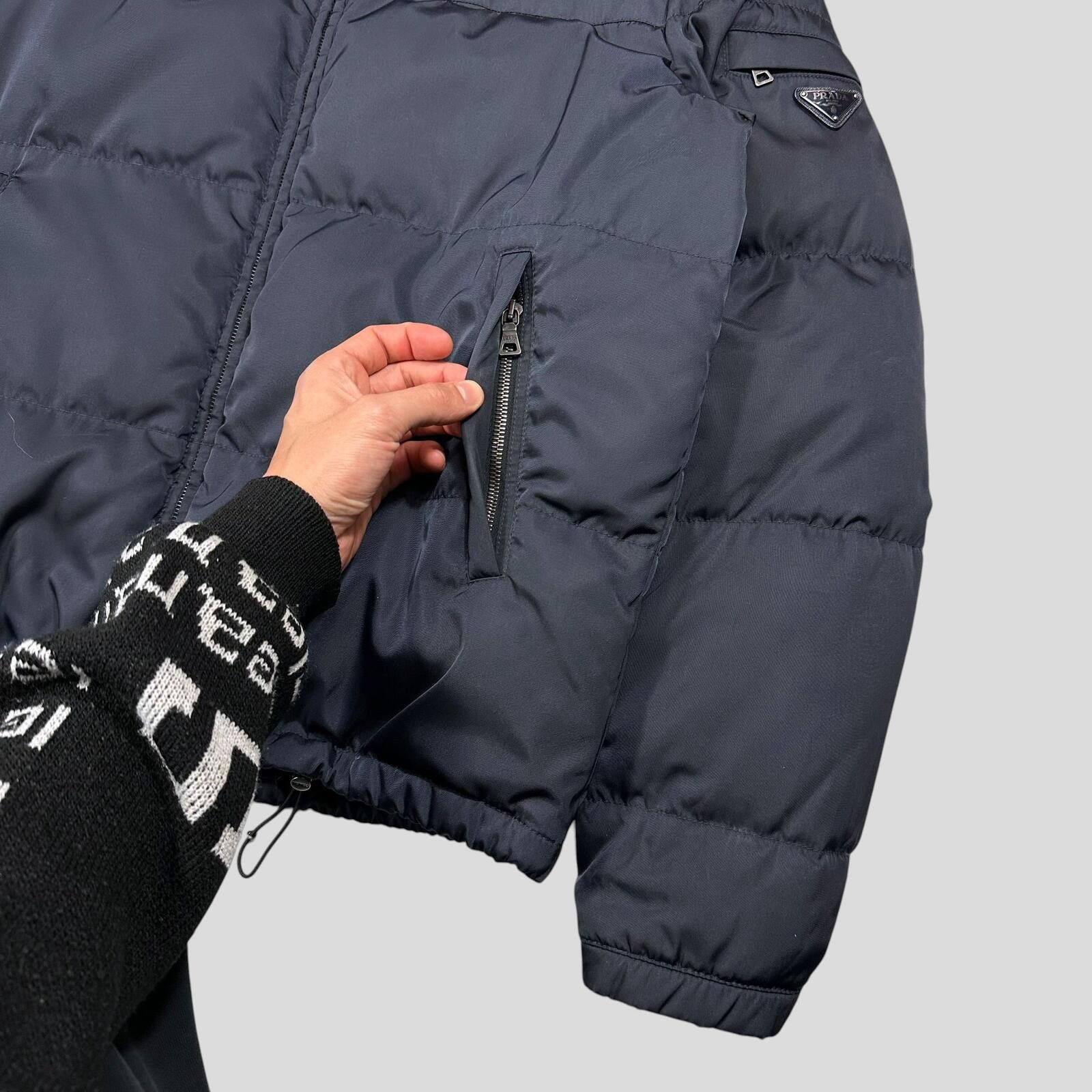 Prada Prada 2011 Extra Fine Gabardine Nylon Triangle Logo Puffer L Size US L / EU 52-54 / 3 - 6 Thumbnail