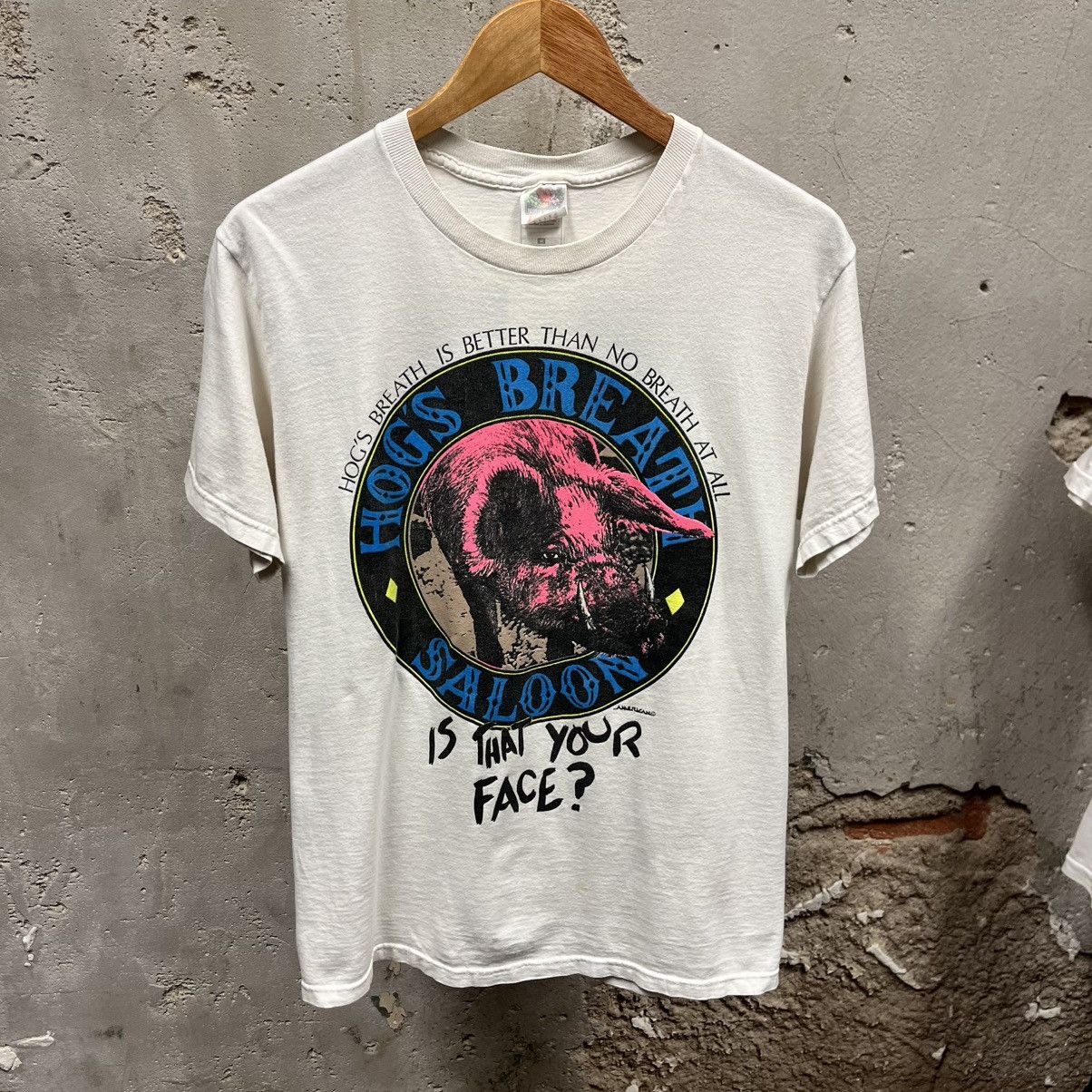 Vintage Vintage 90s Hogs Breath Saloon Pig Is That Your Face? Tee M Size US M / EU 48-50 / 2 - 1 Thumbnail
