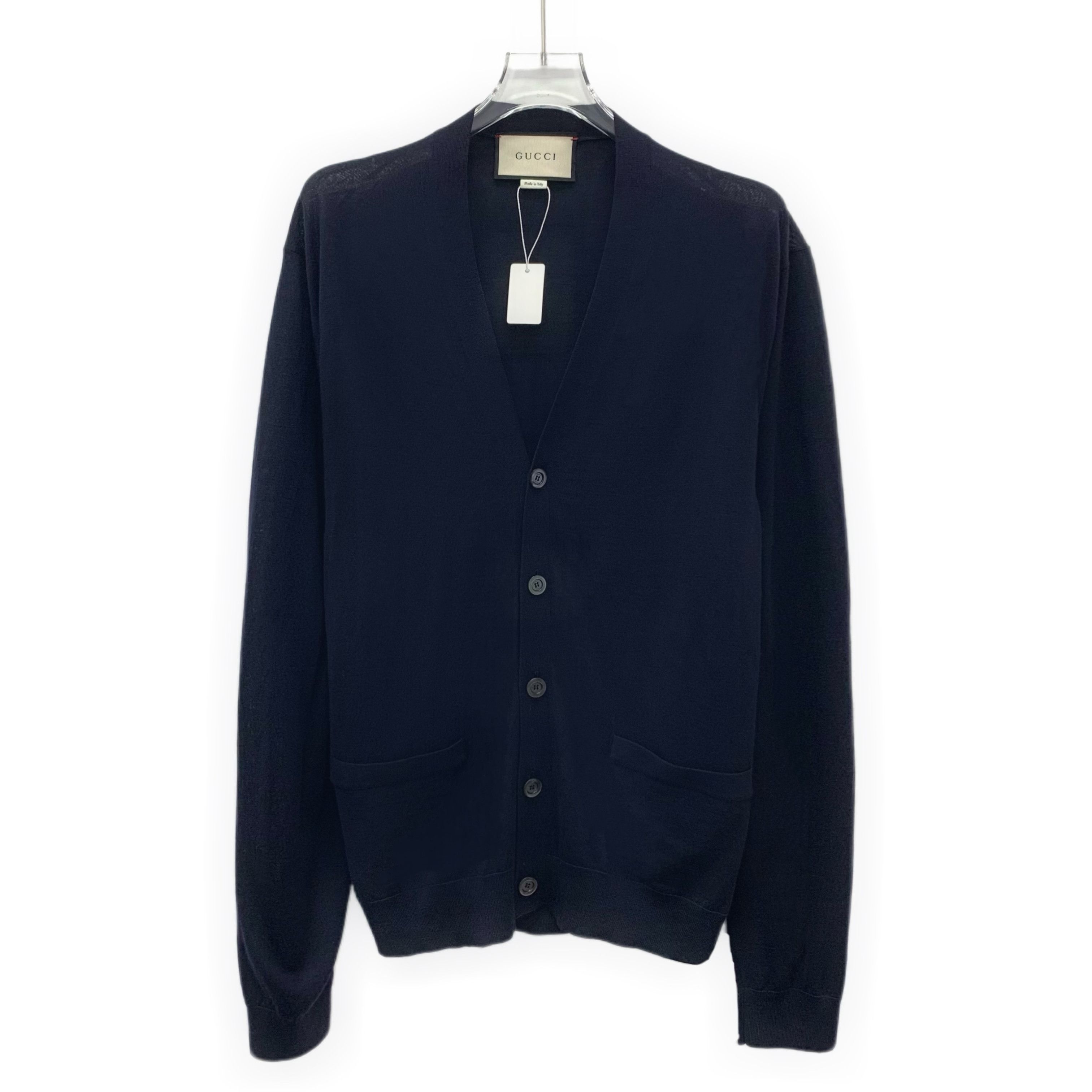 Gucci Gucci Wool Cardigan Navy (L) Size US L / EU 52-54 / 3 - 1 Thumbnail