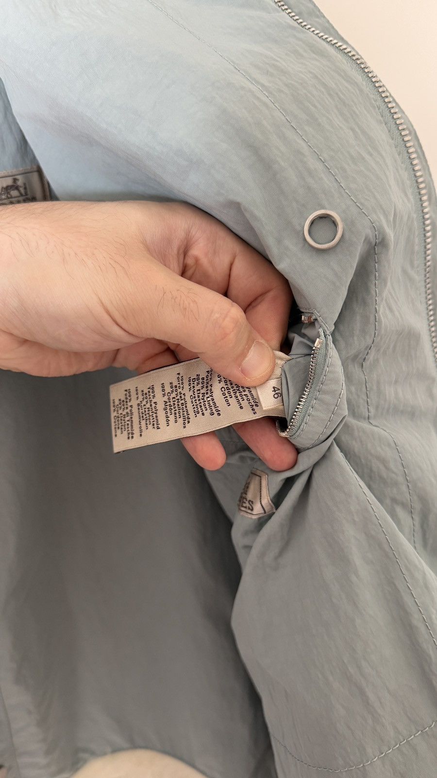 Hermes $20,000 FW22 Mens Runway 2 in 1 Ice Blue Lamb Fur Jacket Size US M / EU 48-50 / 2 - 12 Thumbnail