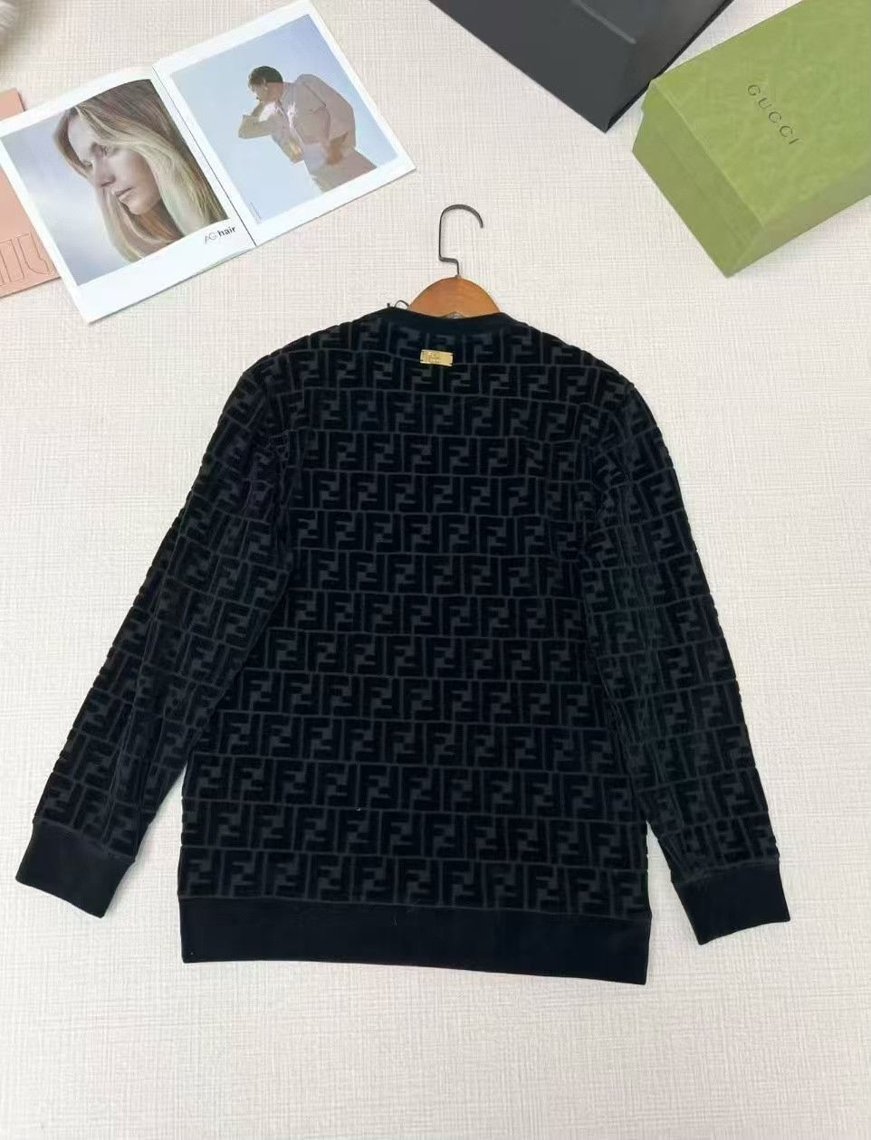 Fendi Fendi Black Flocked Double F Monogram Sweater Size US S / EU 44-46 / 1 - 2 Thumbnail