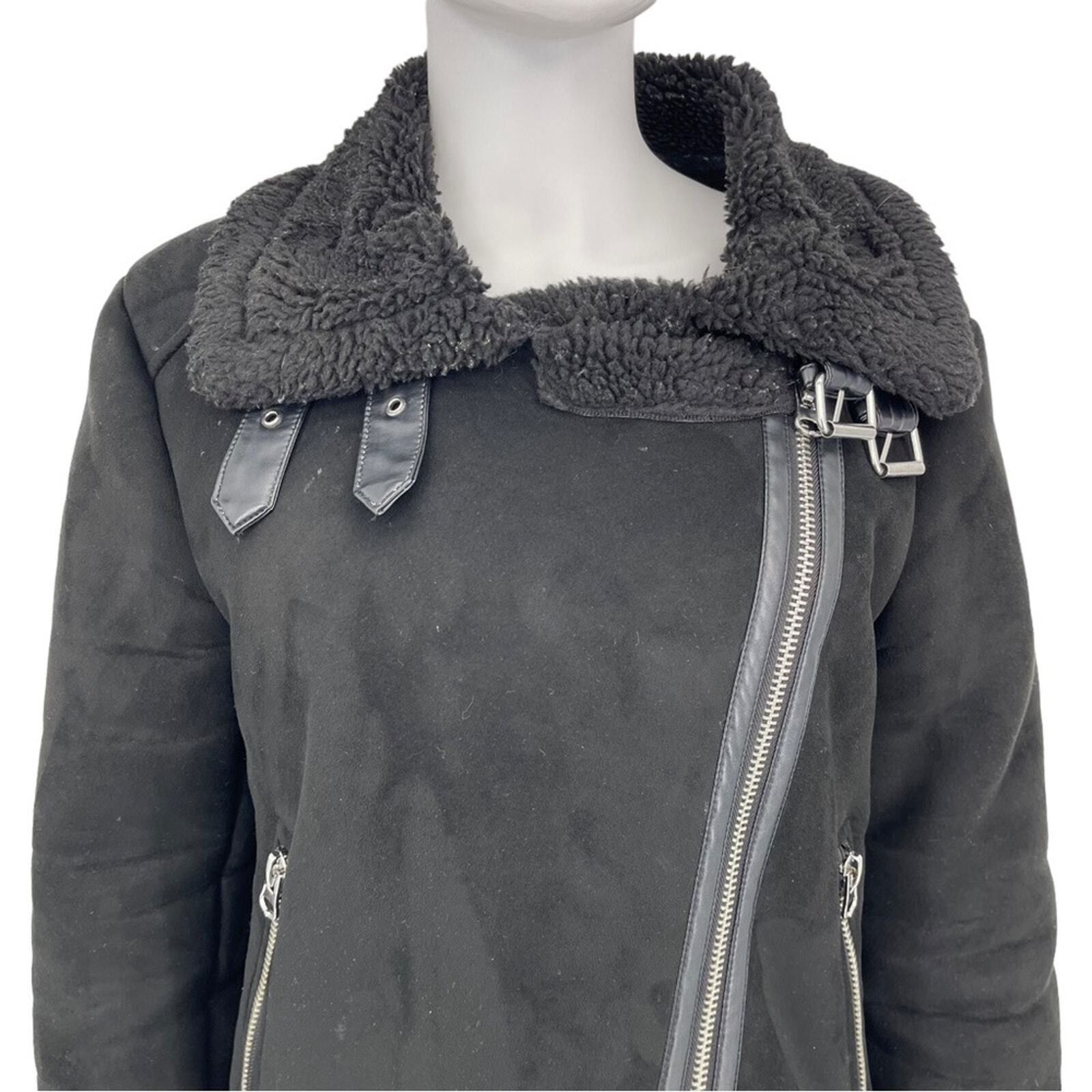 Zara Zara Double Asymmetrical Biker Jacket Fleece Jacket Size XL Size XL / US 12-14 / IT 48-50 - 2 Thumbnail