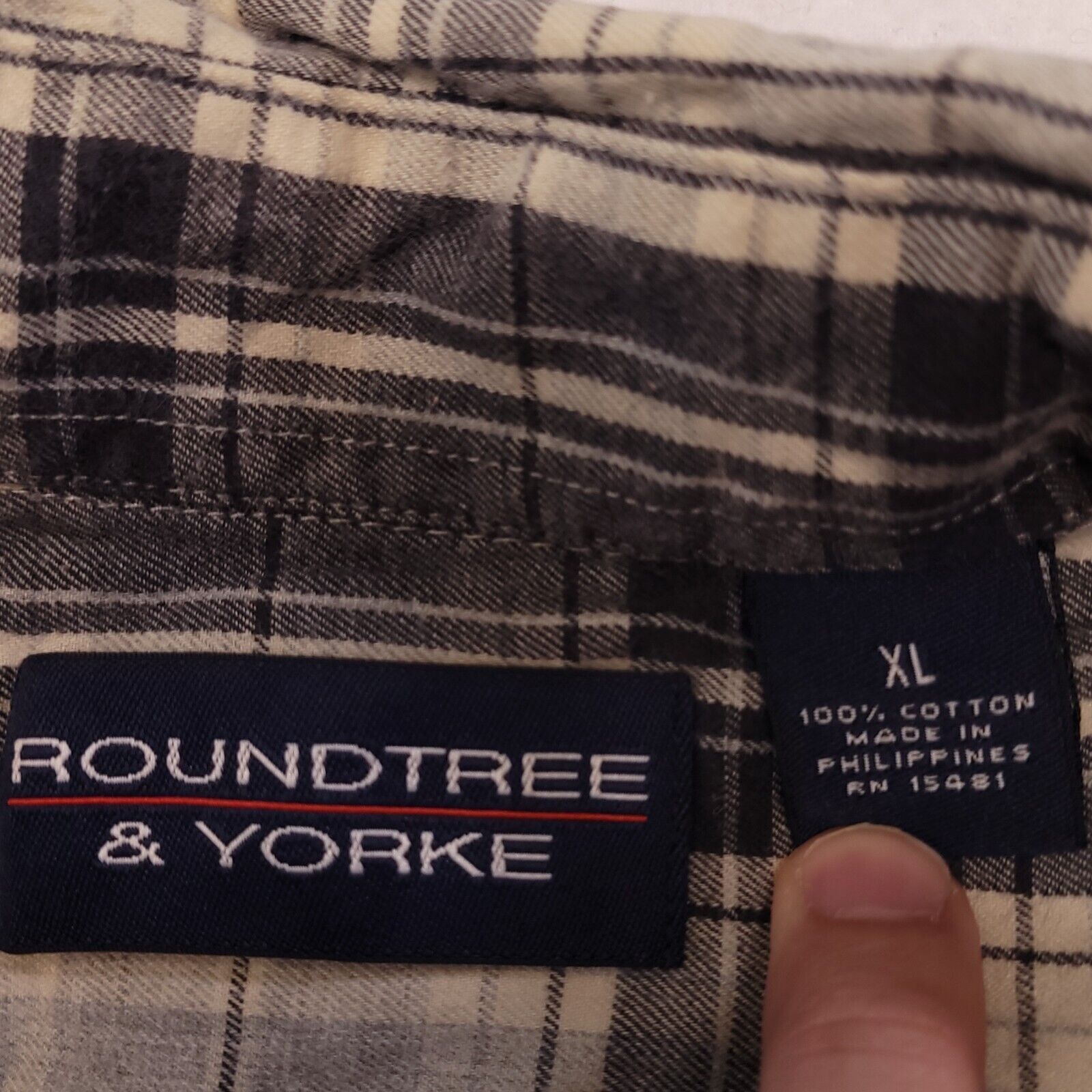 Roundtree & Yorke Roundtree & Yorke Tartan Flannel Shirt Mens Size XL Gray Size US XL / EU 56 / 4 - 3 Thumbnail