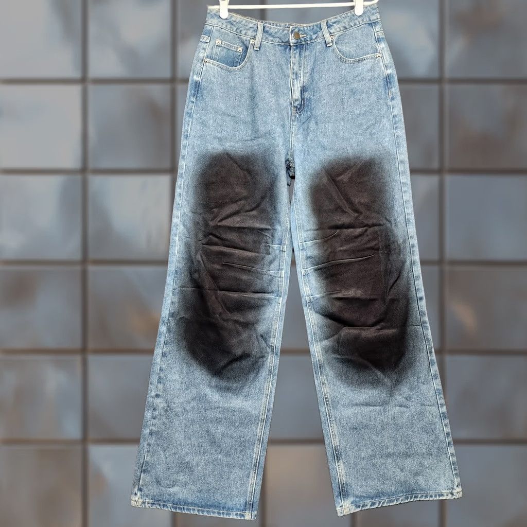 Vintage Rehab Lab Jeans Womens Large Baggy Wide-Leg Light Wash Distressed Dark Fade 5-Pocket Denim Jeans Mens? Size 36" / US 14 / IT 50 - 1 Thumbnail