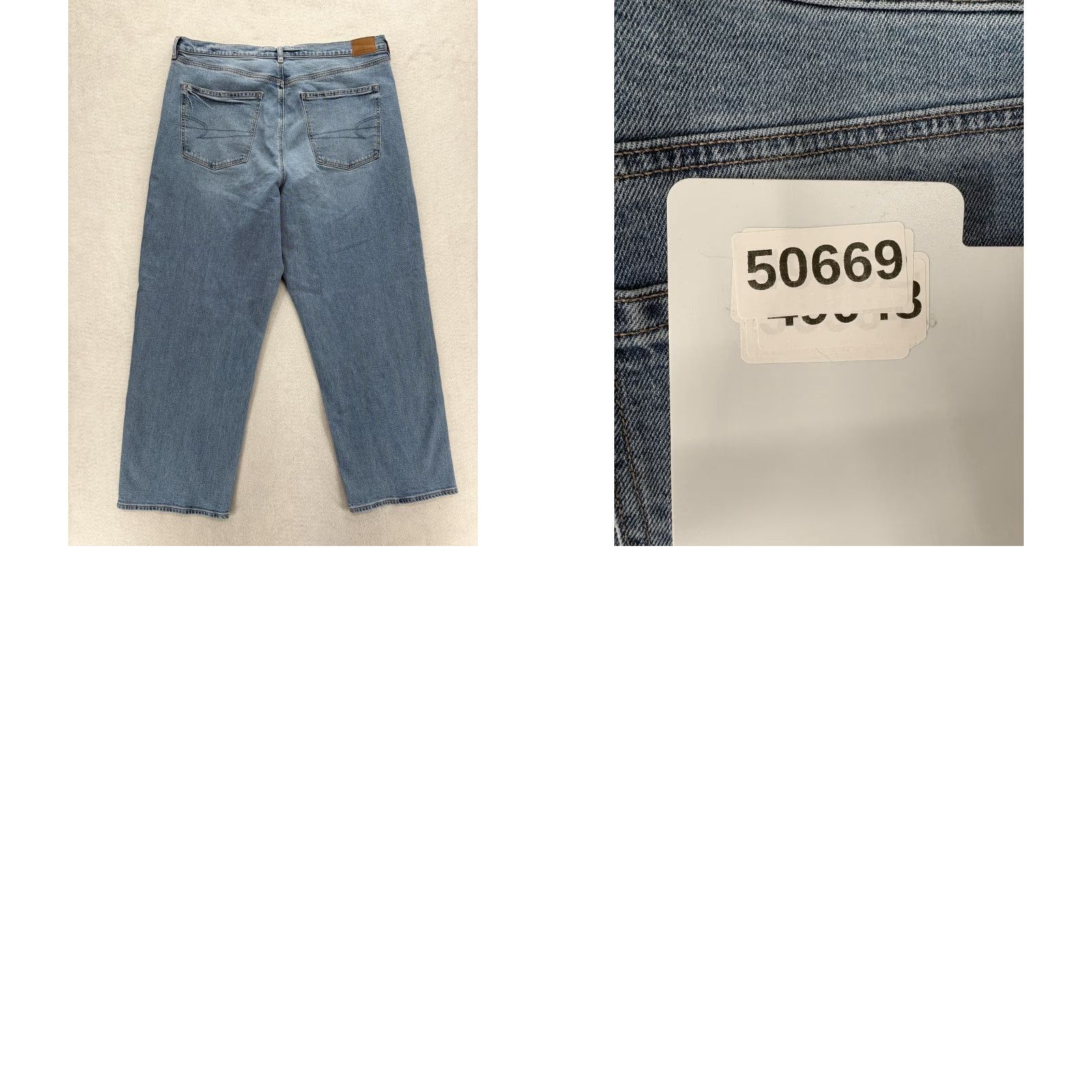 American Eagle Outfitters American Eagle Outfitters Jeans Womens 18 High Rise Baggy Straight Blue Light Wash Denim Cotton Spandex 5-Pocket Zipper Button Vintage No Size 40" / US 18 - 9 Thumbnail