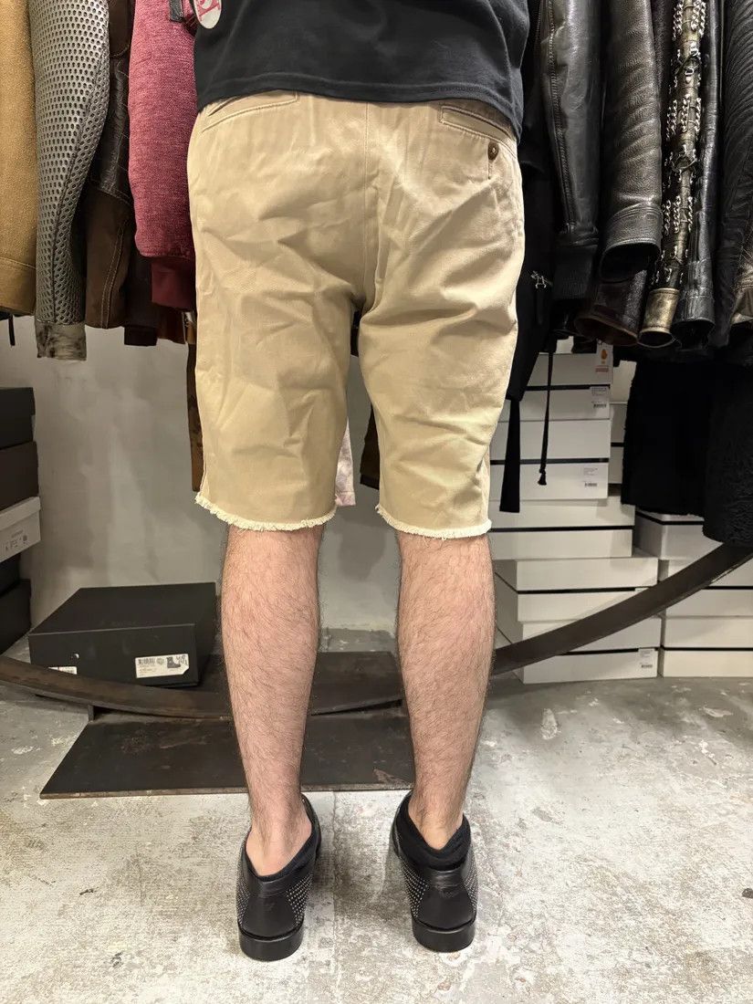 Designer × Polo Ralph Lauren × Vintage 2000s Ralph Lauren USA Distressed Flag Beige Shorts Size US 31 - 4 Thumbnail